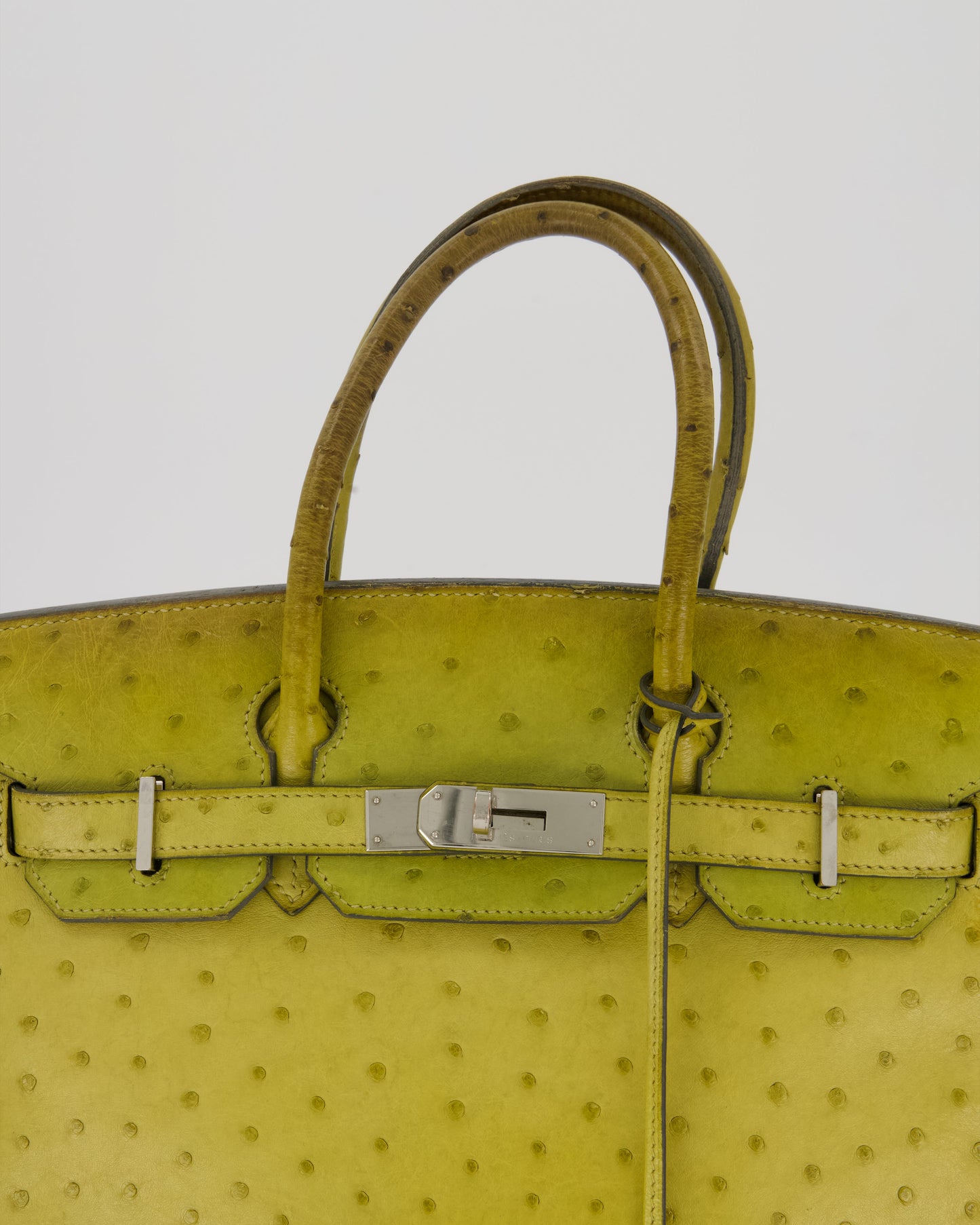 Hermes Birkin 30 Retourne Bag in Vert Anis Ostrich Leather with Palladium Hardware