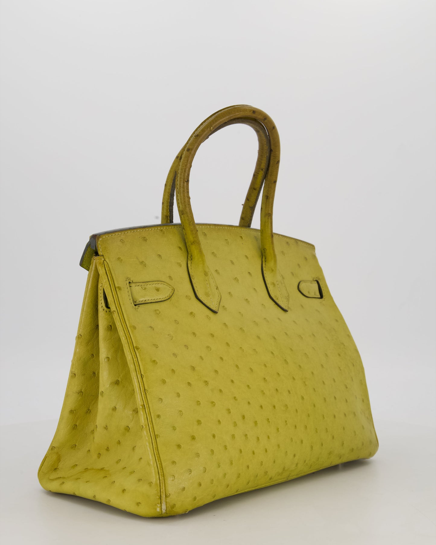 Hermes Birkin 30 Retourne Bag in Vert Anis Ostrich Leather with Palladium Hardware