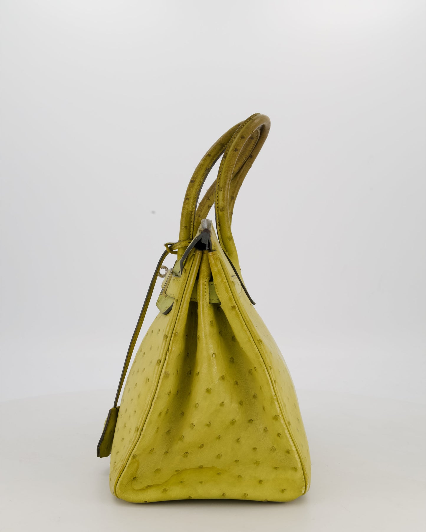 Hermes Birkin 30 Retourne Bag in Vert Anis Ostrich Leather with Palladium Hardware