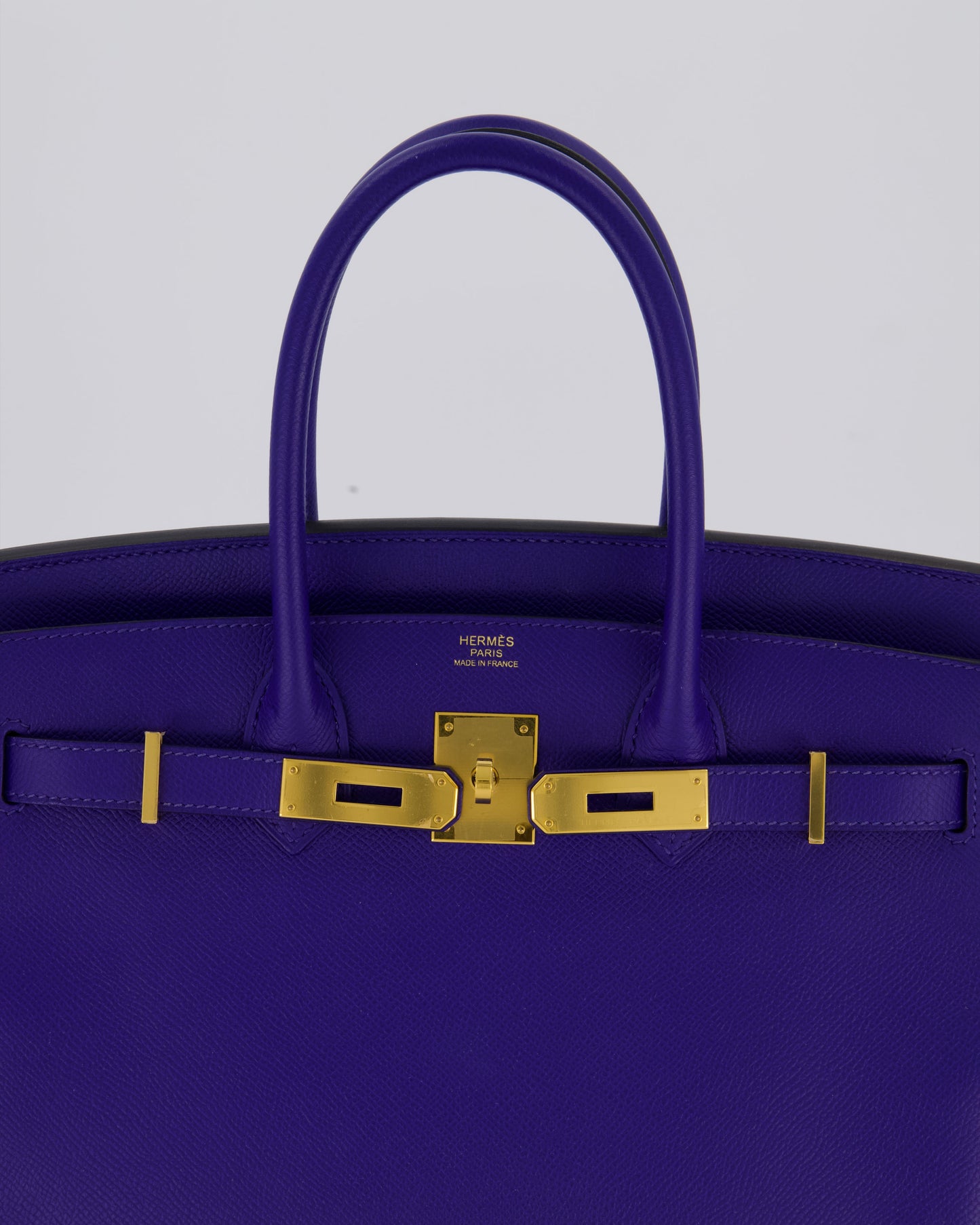 Hermes Birkin 30 Retourne Bag in Bleu Electrique Epsom Leather with Gold Hardware