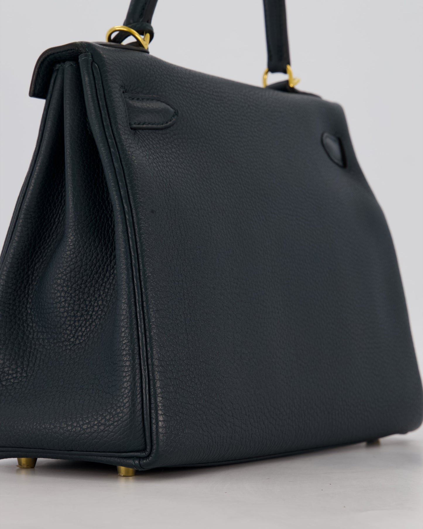 Hermes Kelly 28 Retourne Bag in Vert Cypress Togo Leather with Gold Hardware