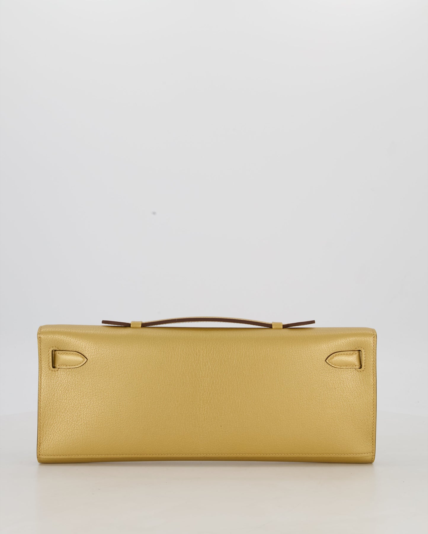 *SUPER RARE* Hermes Kelly Cut Bag in Doré Chévre Chamkila Leather with Permabrass Hardware