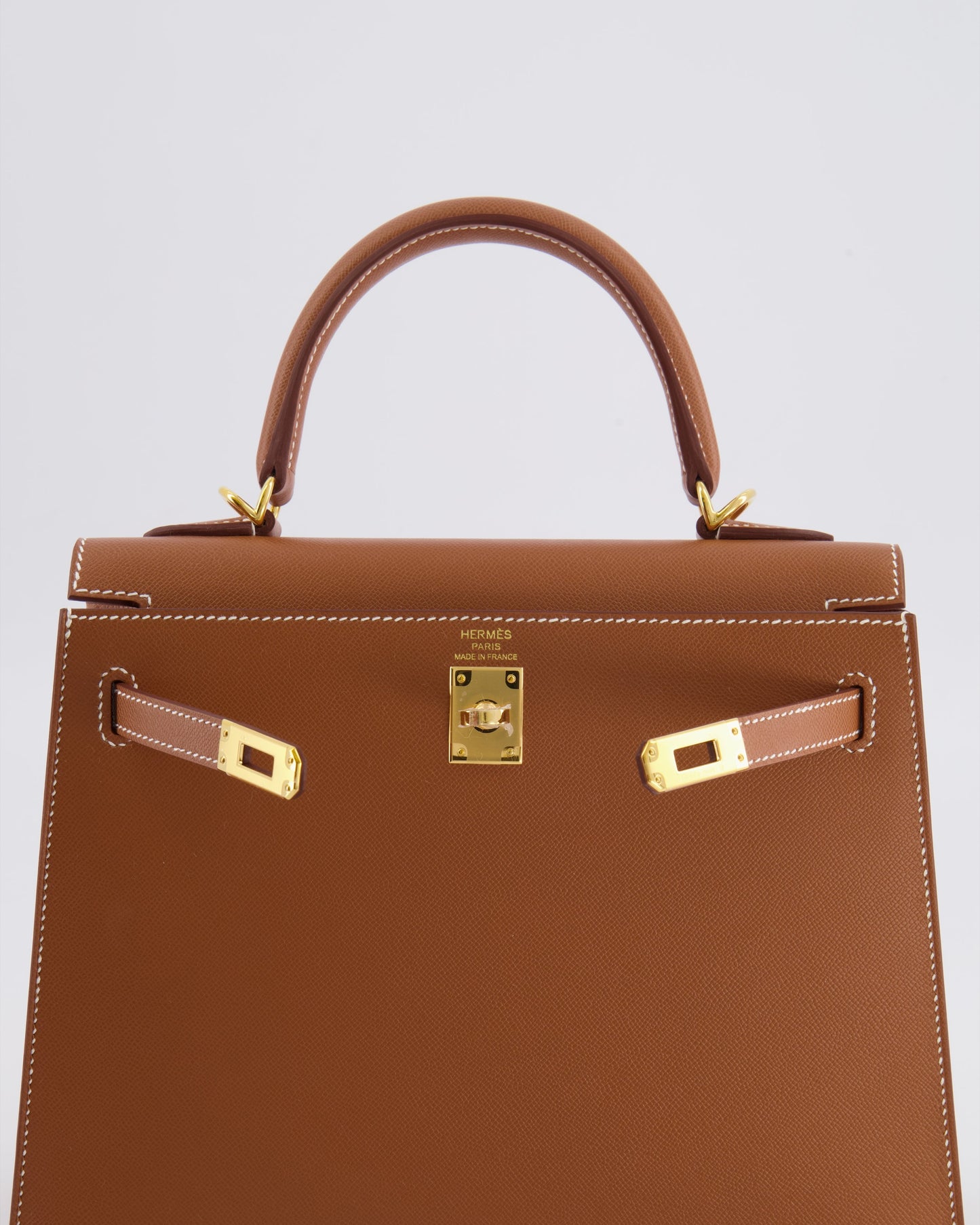 Hermes Kelly 25 II Sellier Bag in Gold Madame Leather with Gold Hardware