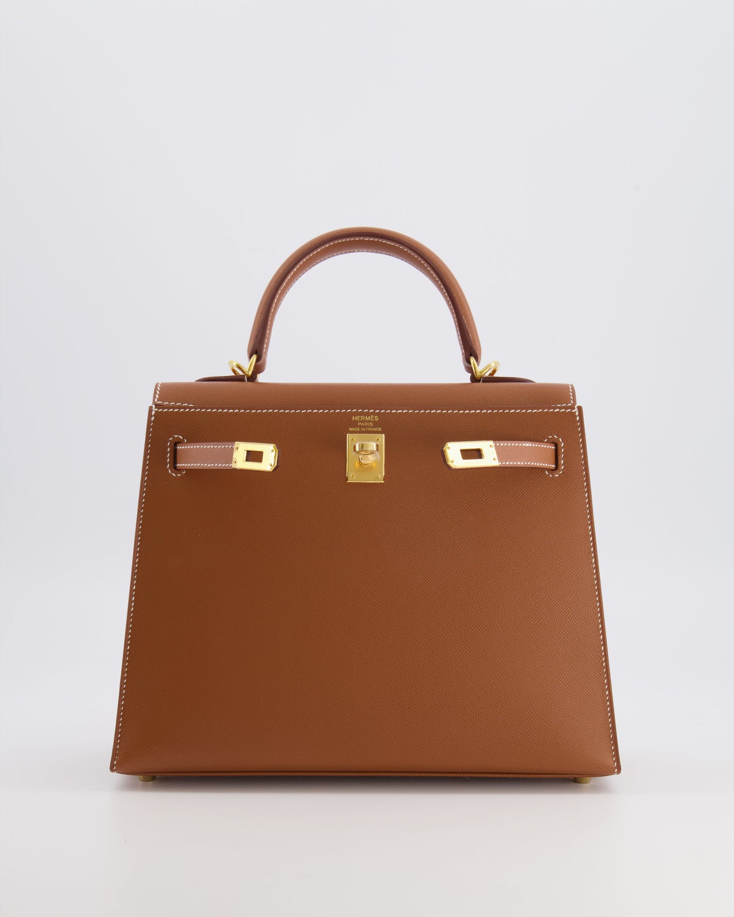 Hermes Kelly 25 II Sellier Bag in Gold Madame Leather with Gold Hardware