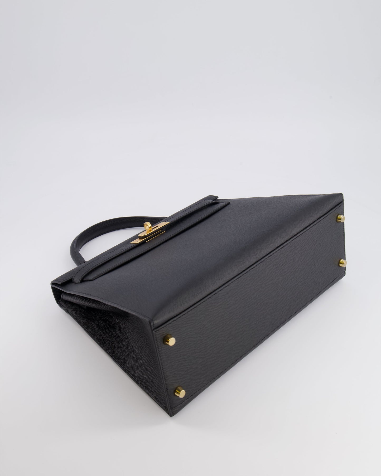 Hermes Kelly 32 Sellier Bag in Noir Epsom Leather with Gold Hardware