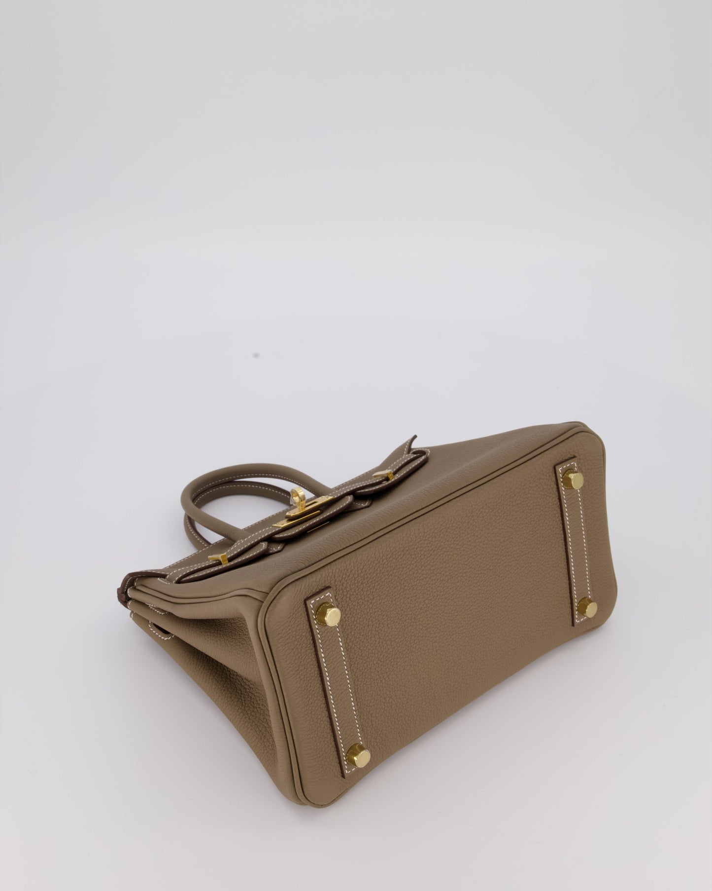 Hermes Birkin 25 Retourne Bag in Etoupe Togo Leather with Gold Hardware