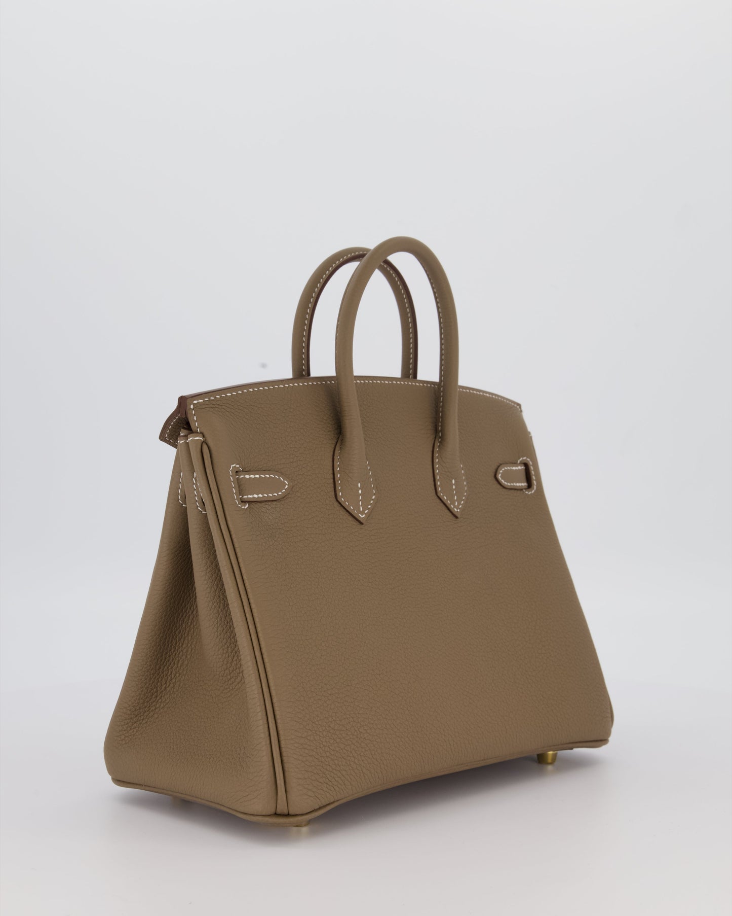 Hermes Birkin 25 Retourne Bag in Etoupe Togo Leather with Gold Hardware