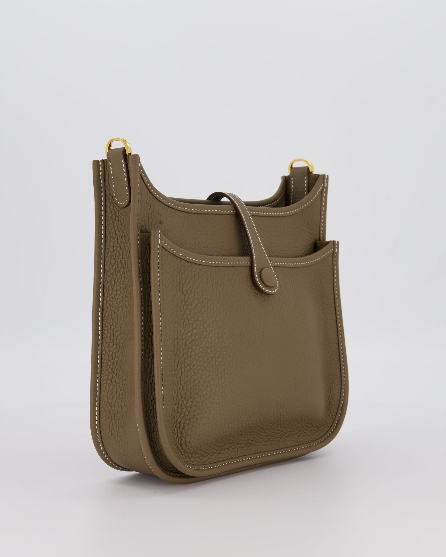 *HOT & RARE* Hermes Evelyne III 23 Bag in Etoupe Taurillon Clemence Leather with Gold Hardware