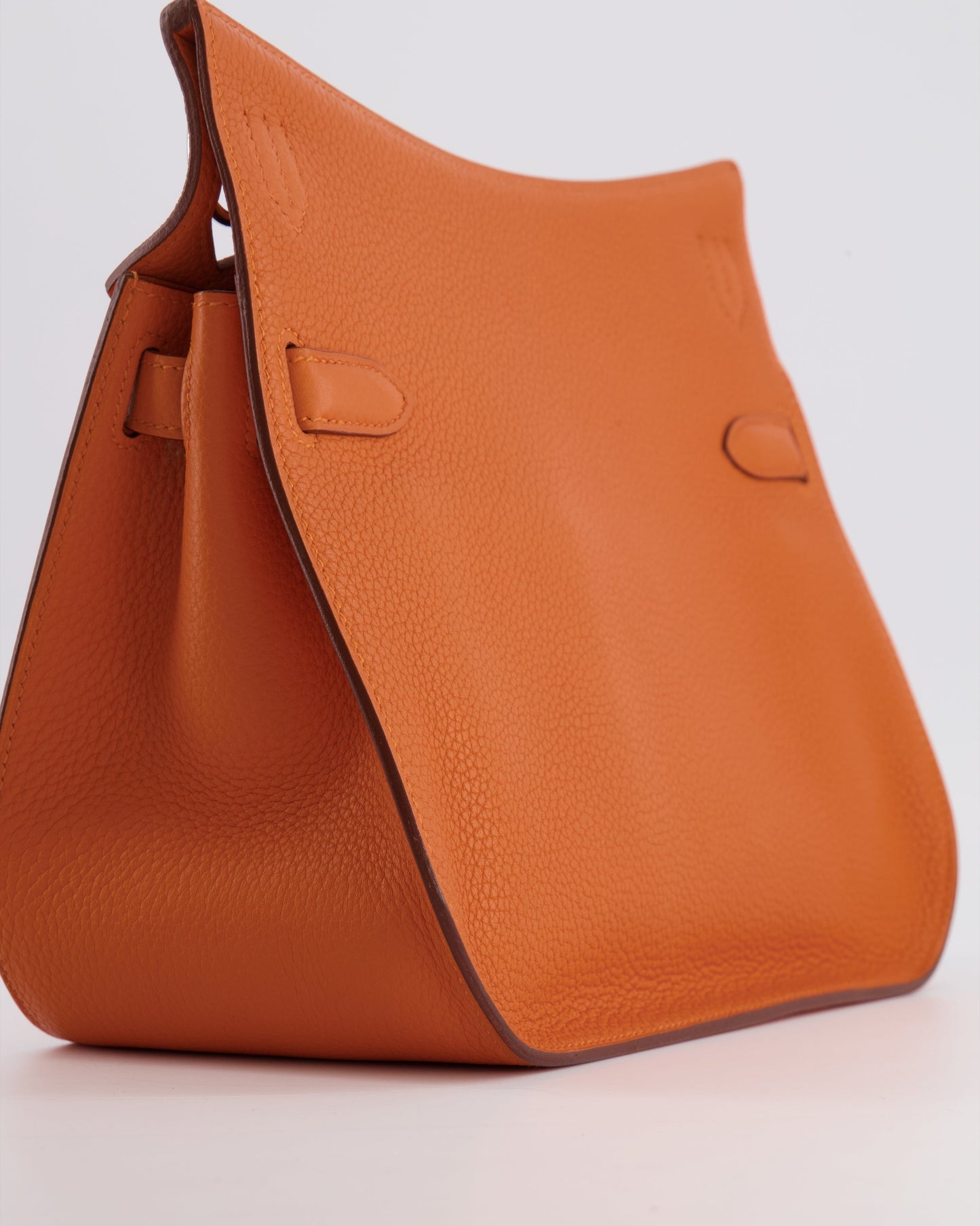 Hermes Jypsiere 28 Bag in Orange Clemence Leather with Palladium Hardware