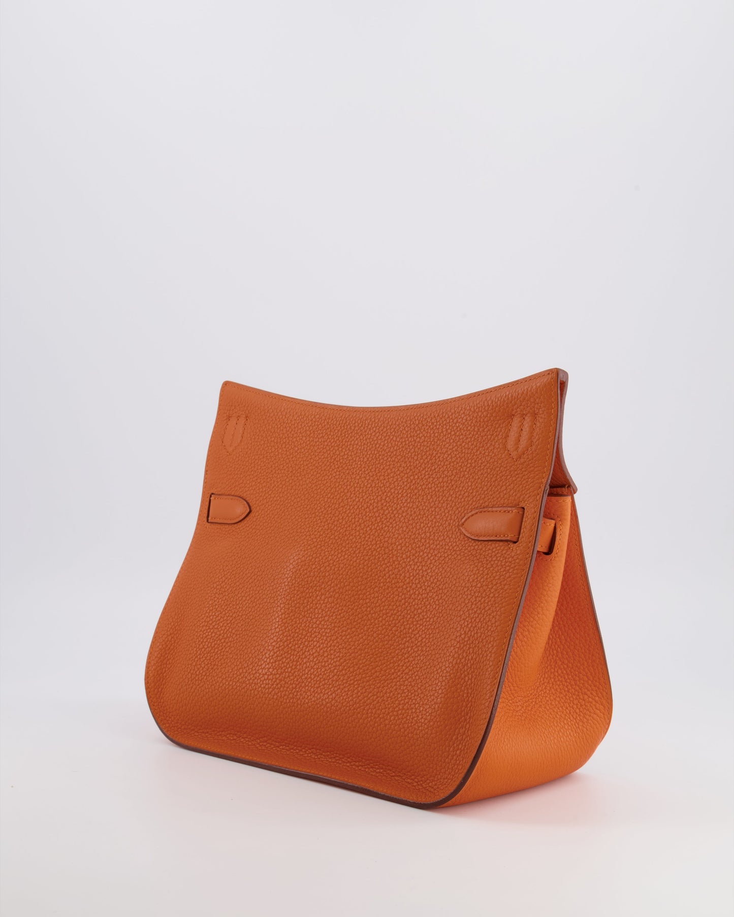 Hermes Jypsiere 28 Bag in Orange Clemence Leather with Palladium Hardware