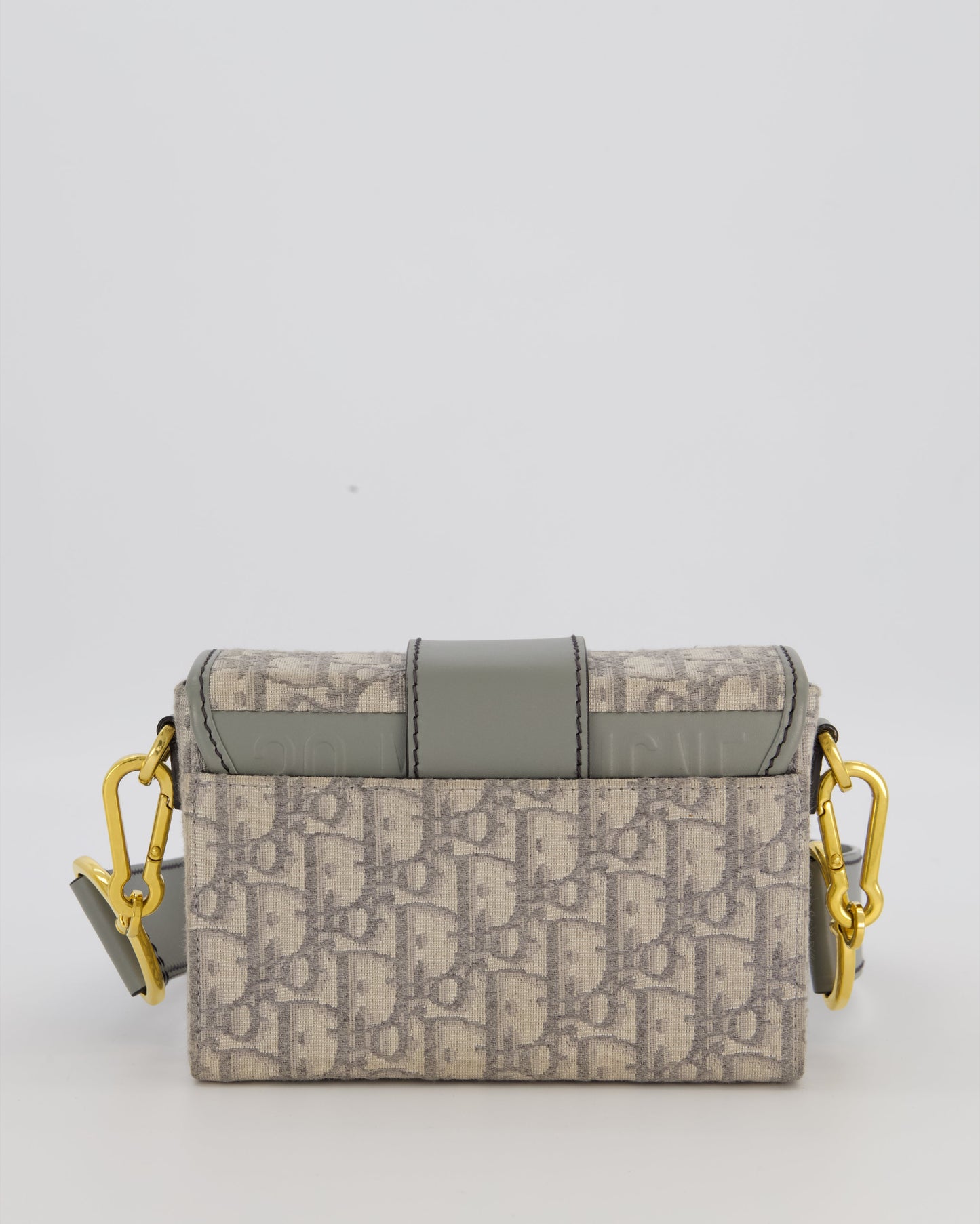 Christian Dior Light Grey Mini 30 Montaigne Bag in Dior Oblique Jacquard with Gold Hardware