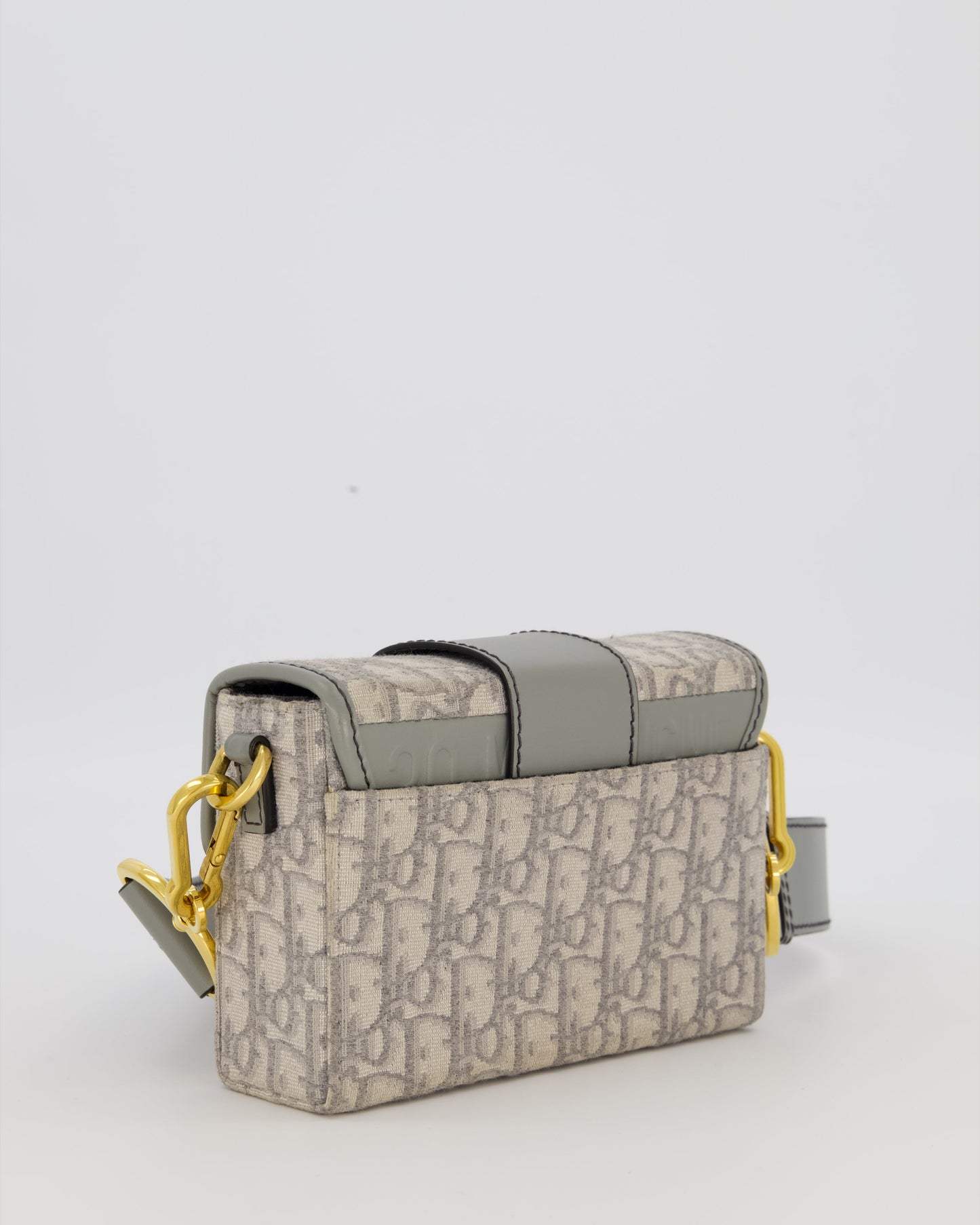 Christian Dior Light Grey Mini 30 Montaigne Bag in Dior Oblique Jacquard with Gold Hardware