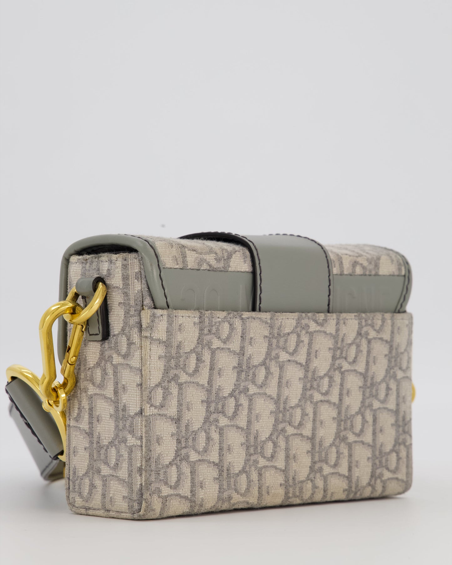 Christian Dior Light Grey Mini 30 Montaigne Bag in Dior Oblique Jacquard with Gold Hardware