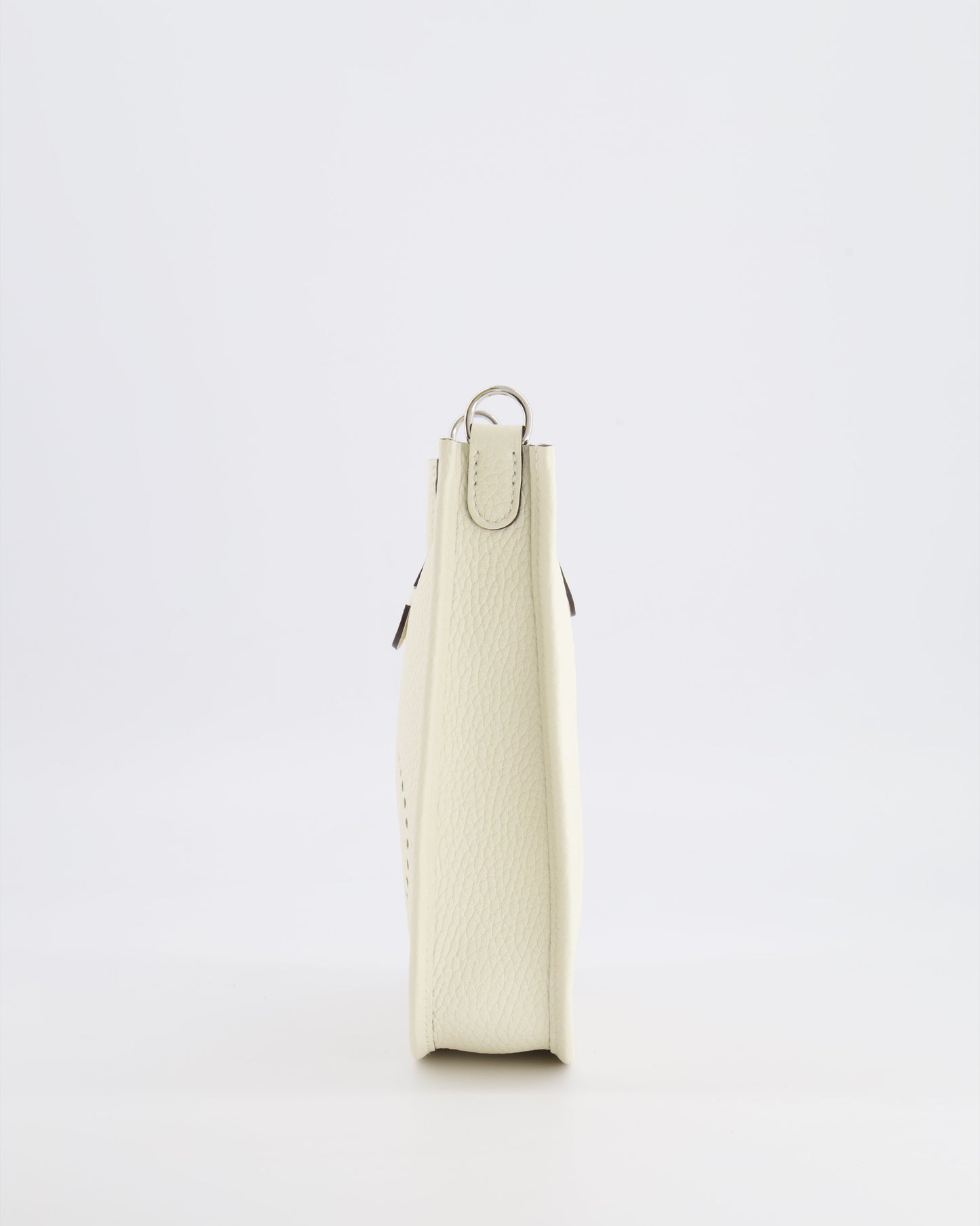 Hermes Mini Evelyne Amazone Bag in Cream Clemence Leather with Palladium Hardware