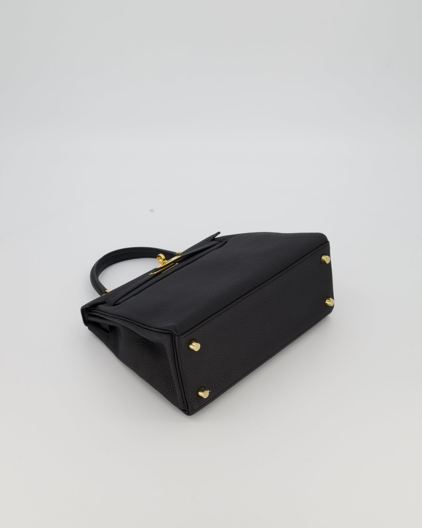 Hermes Kelly 25 Retourne Bag in Noir Togo Leather with Gold Hardware