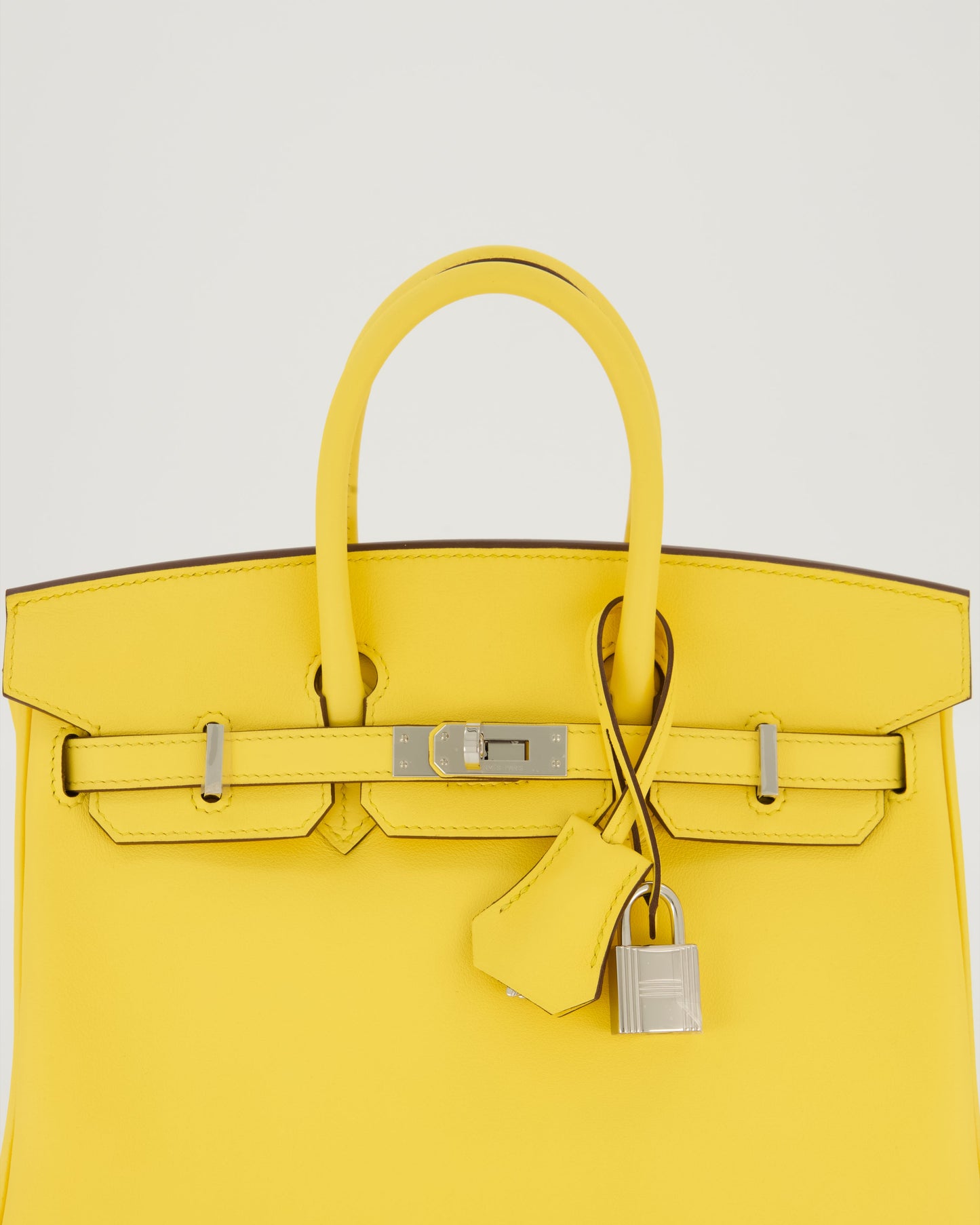 *RARE COLOUR* Hermes Birkin 25 Retourne Bag in Jaune Mango Swift Leather with Palladium Hardware