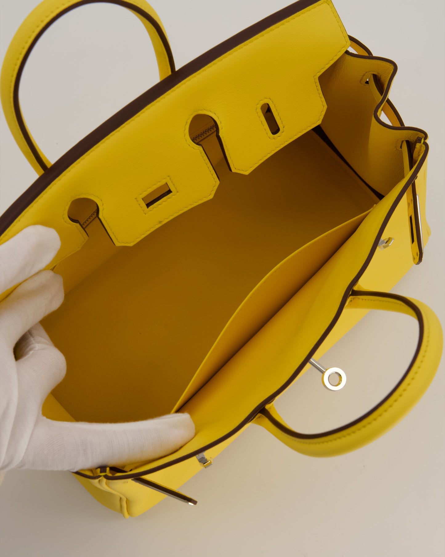 *RARE COLOUR* Hermes Birkin 25 Retourne Bag in Jaune Mango Swift Leather with Palladium Hardware