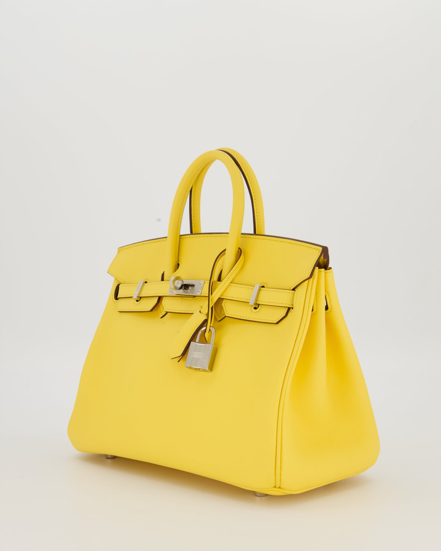 *RARE COLOUR* Hermes Birkin 25 Retourne Bag in Jaune Mango Swift Leather with Palladium Hardware