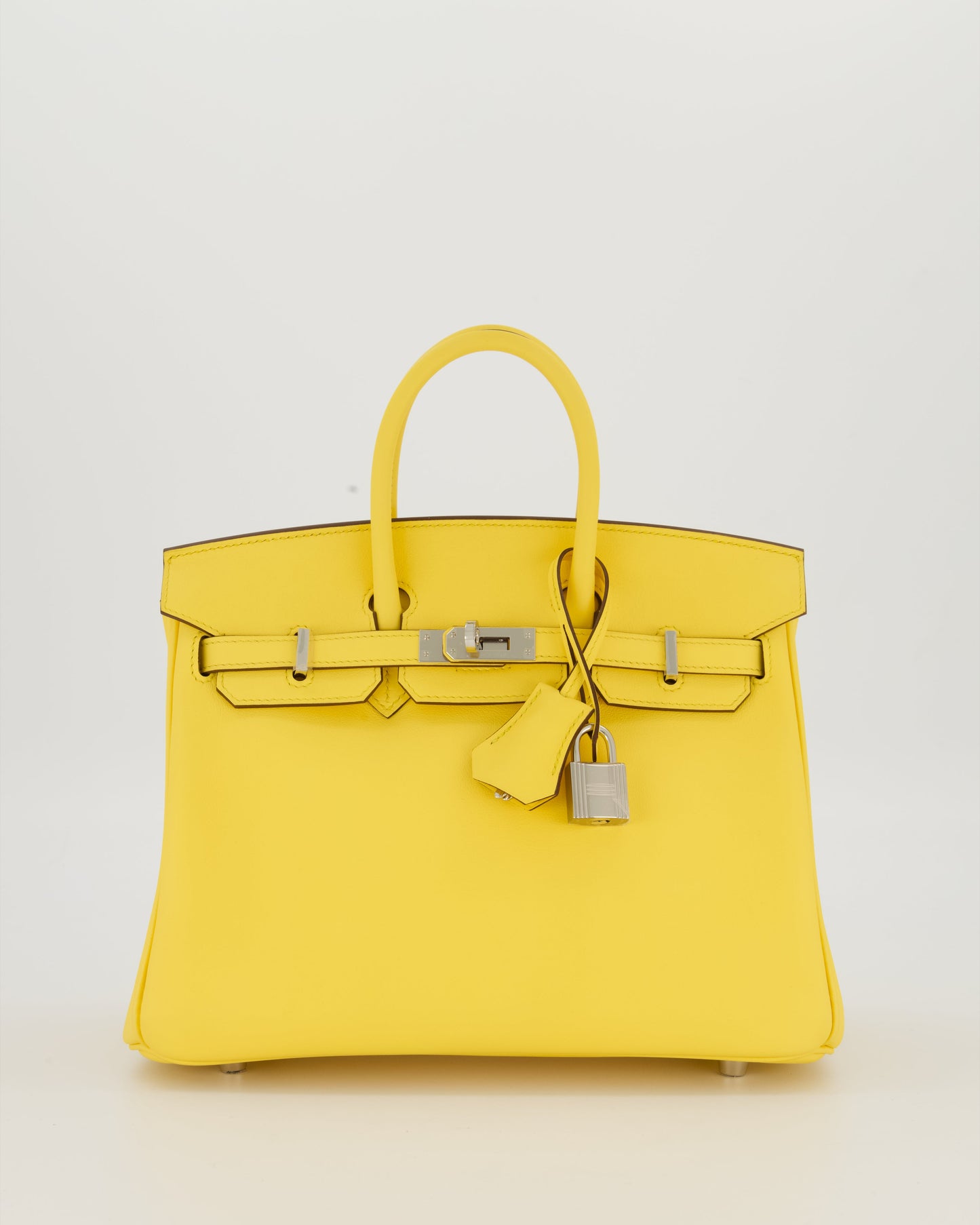*RARE COLOUR* Hermes Birkin 25 Retourne Bag in Jaune Mango Swift Leather with Palladium Hardware