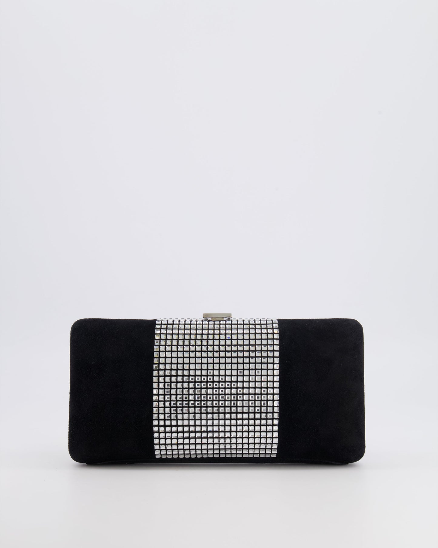 *RARE* Chanel 2015 Paris-Dubai Black Suede Strass Crystal Clutch Bag with Crystal Embellished CC Logo