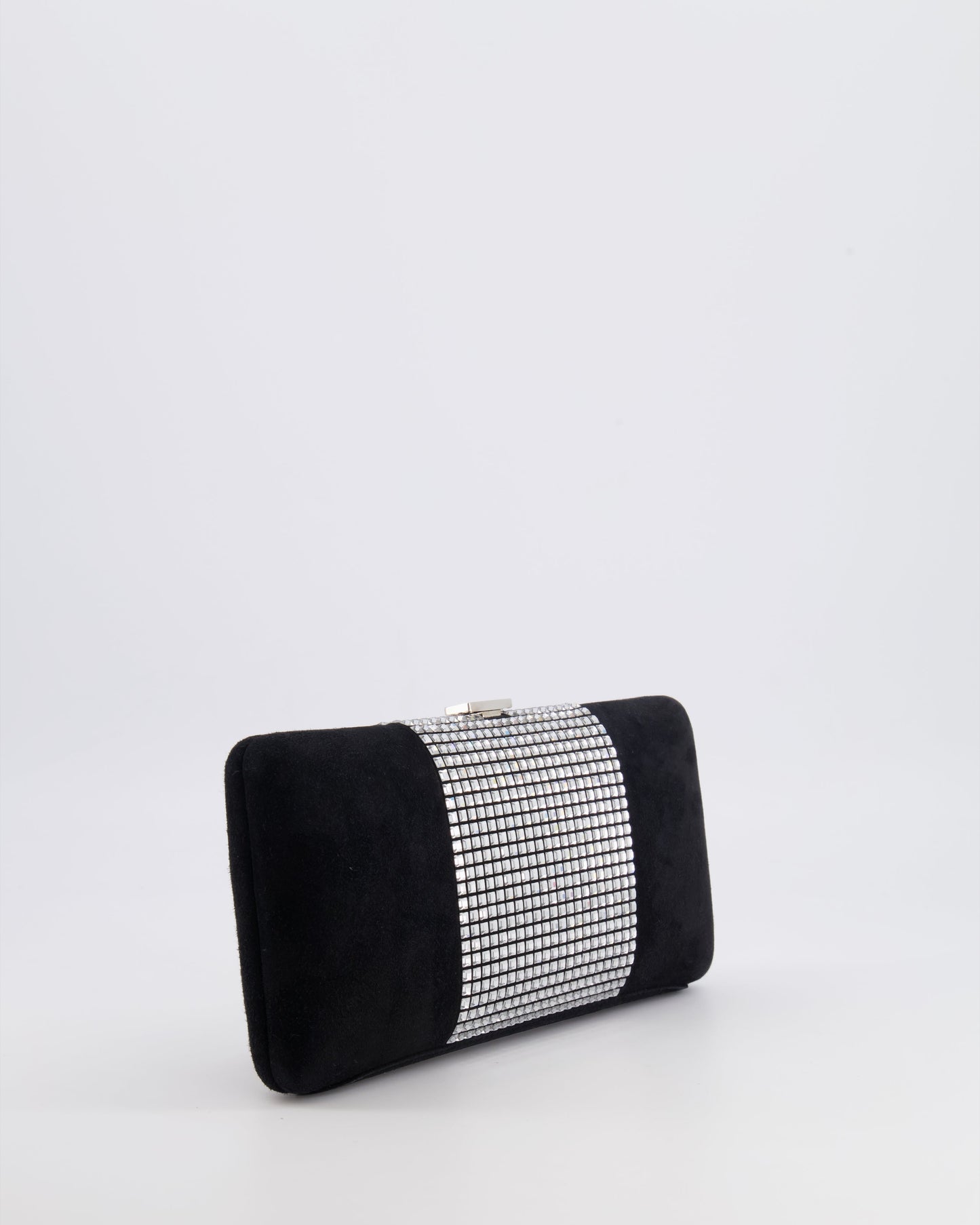 *RARE* Chanel 2015 Paris-Dubai Black Suede Strass Crystal Clutch Bag with Crystal Embellished CC Logo