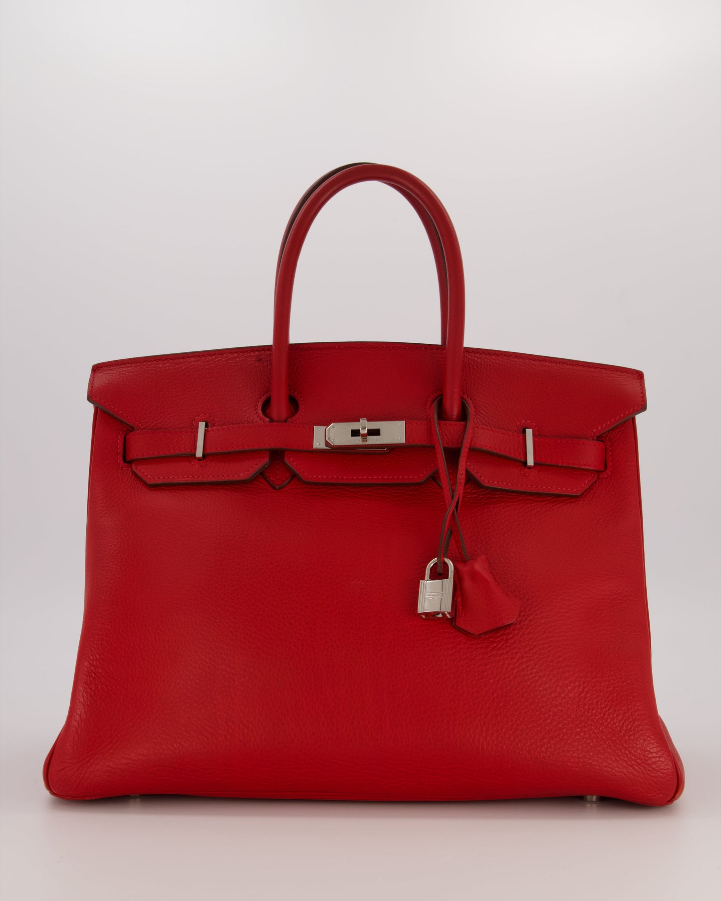 Hermes Birkin 35 Bag in Rouge Vif Togo Leather with Palladium Hardware
