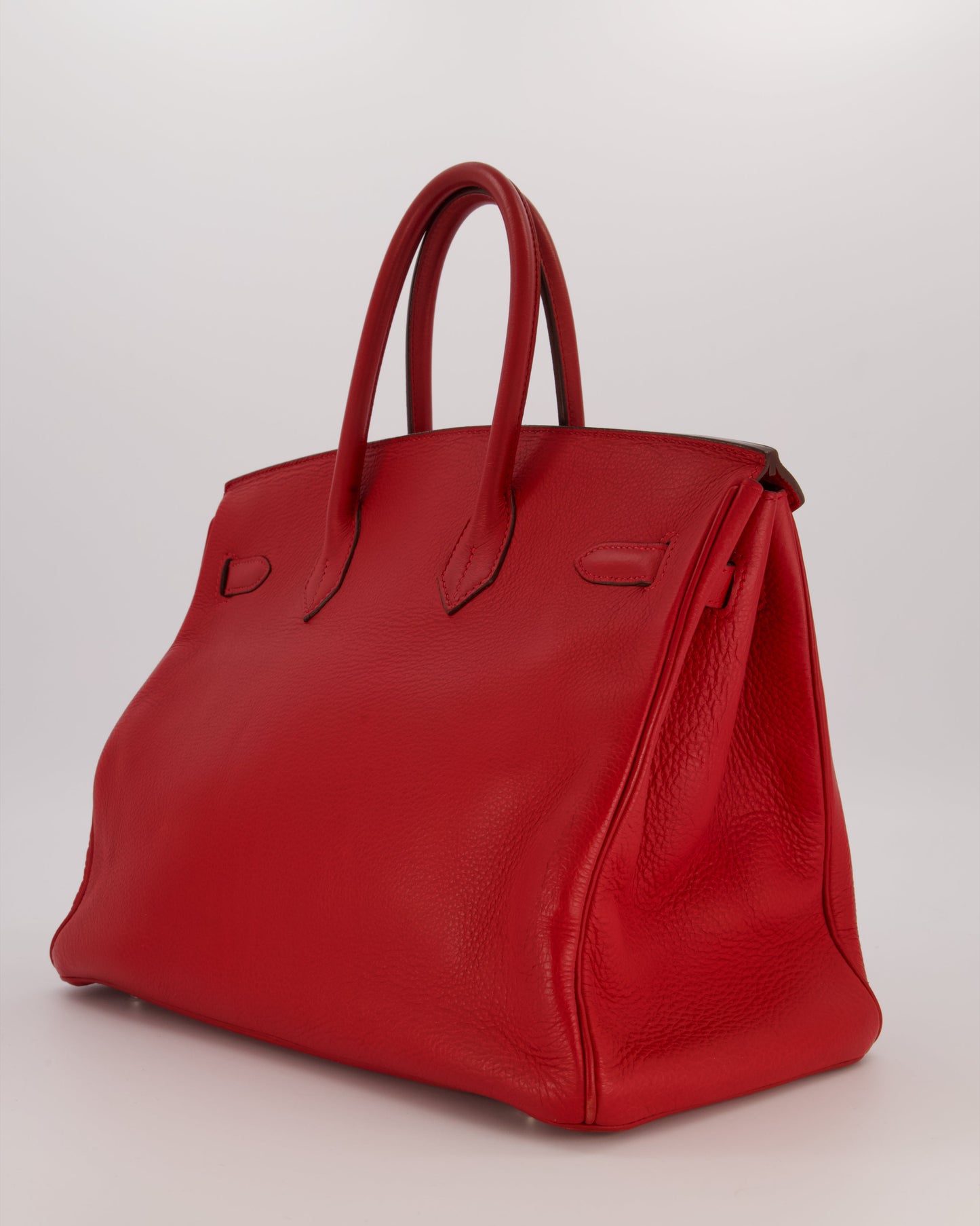 Hermes Birkin 35 Bag in Rouge Vif Togo Leather with Palladium Hardware