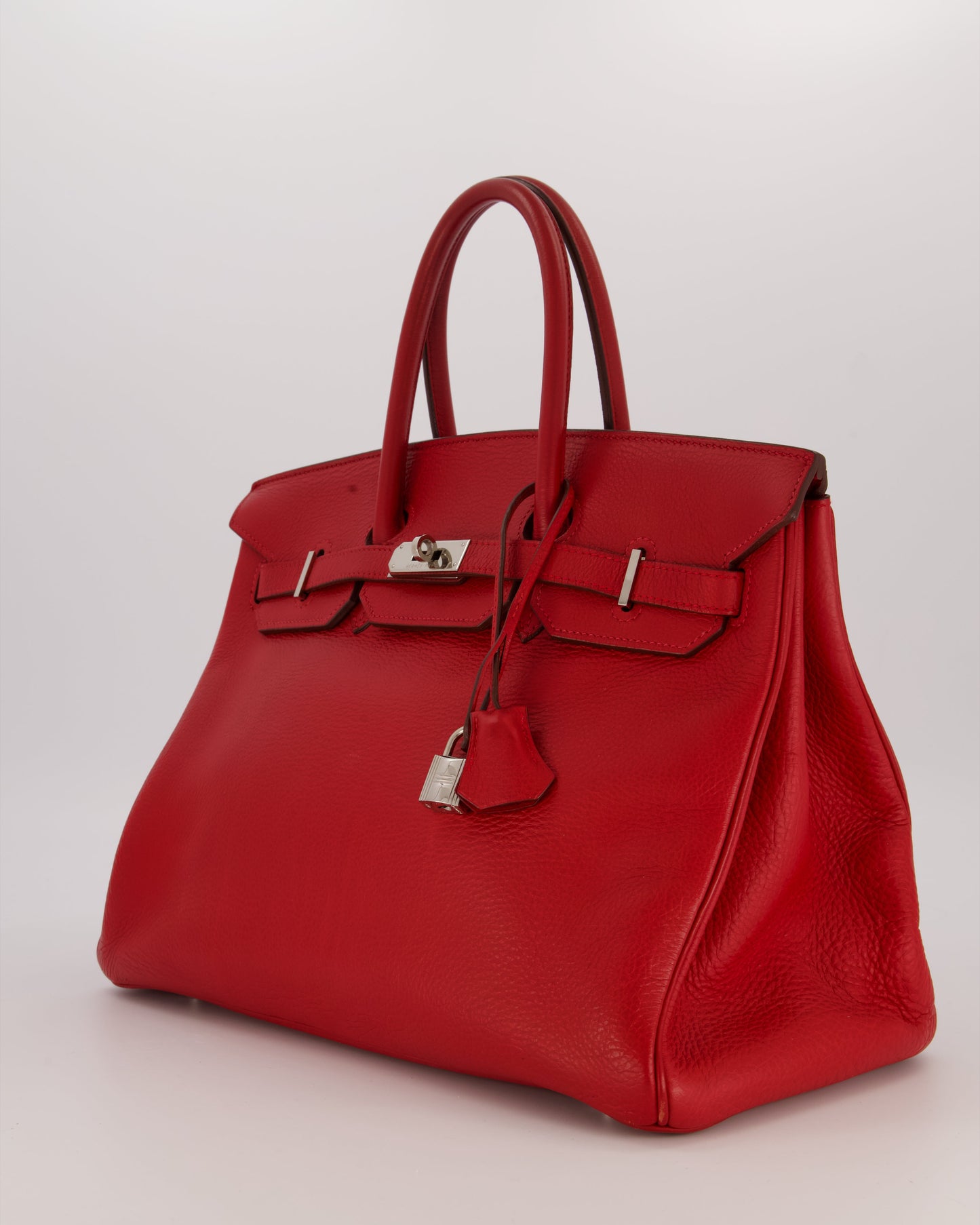 Hermes Birkin 35 Bag in Rouge Vif Togo Leather with Palladium Hardware