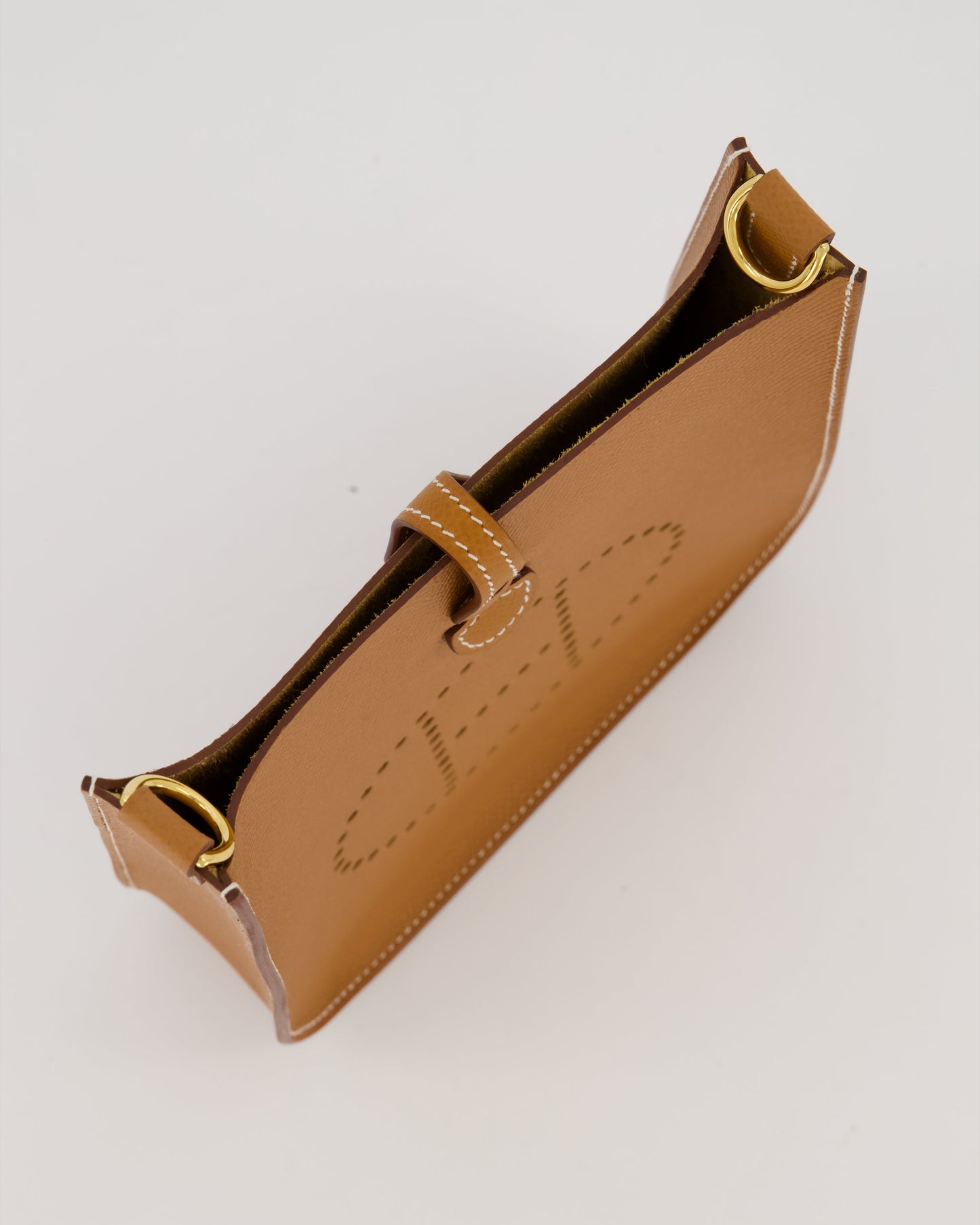 Hermes Gold Mini Evelyne Sellier Bag in Epsom Leather with Gold Hardware