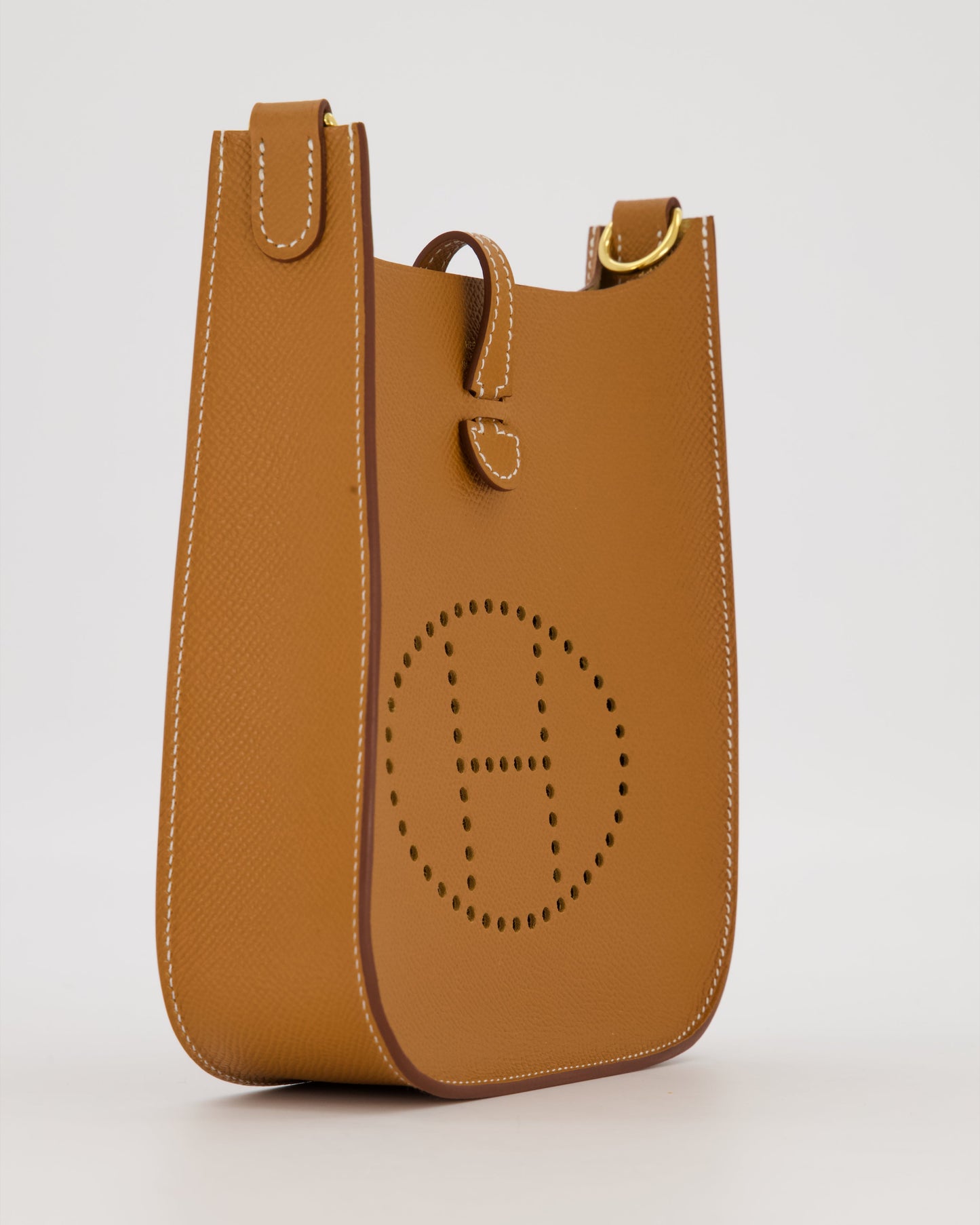 Hermes Gold Mini Evelyne Sellier Bag in Epsom Leather with Gold Hardware
