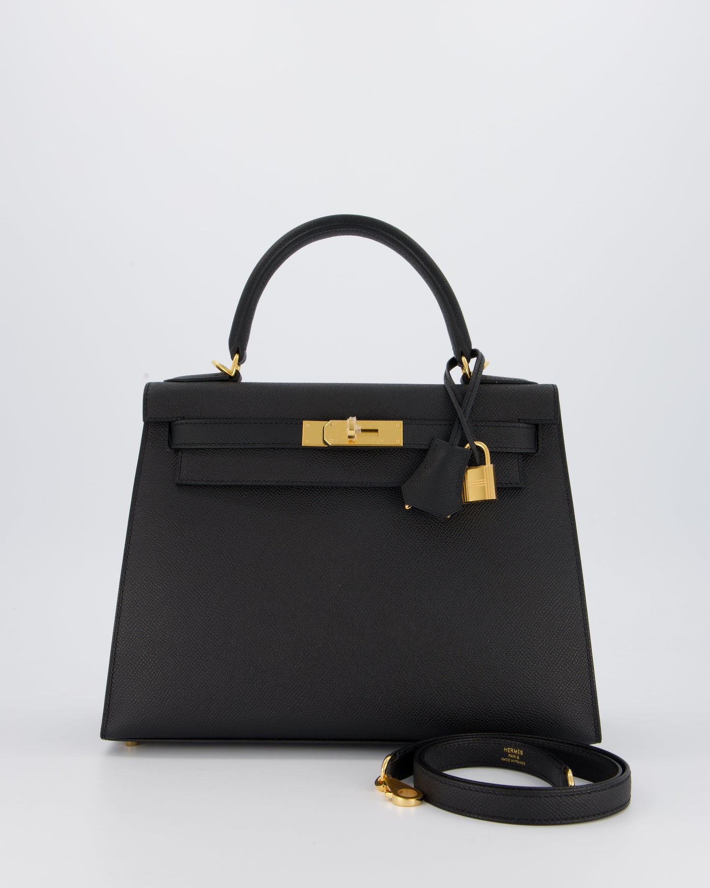 Hermes Kelly 28 Sellier Bag in Noir Epsom Leather with Gold Hardware