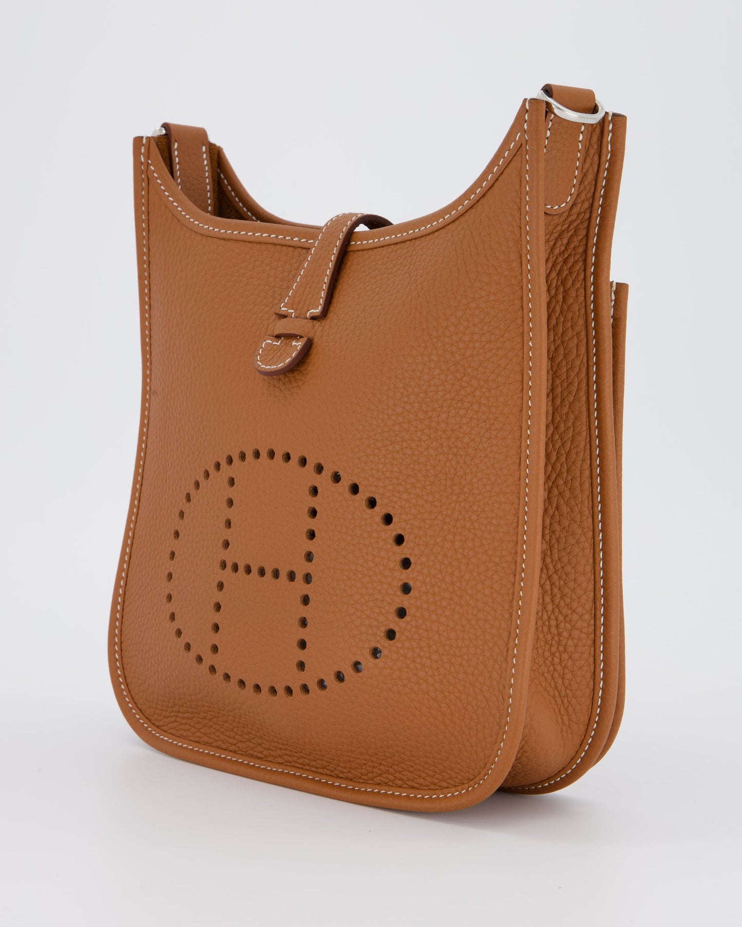 *RARE* Hermes Evelyne III 23 Bag in Gold Taurillon Clemence Leather with Palladium Hardware