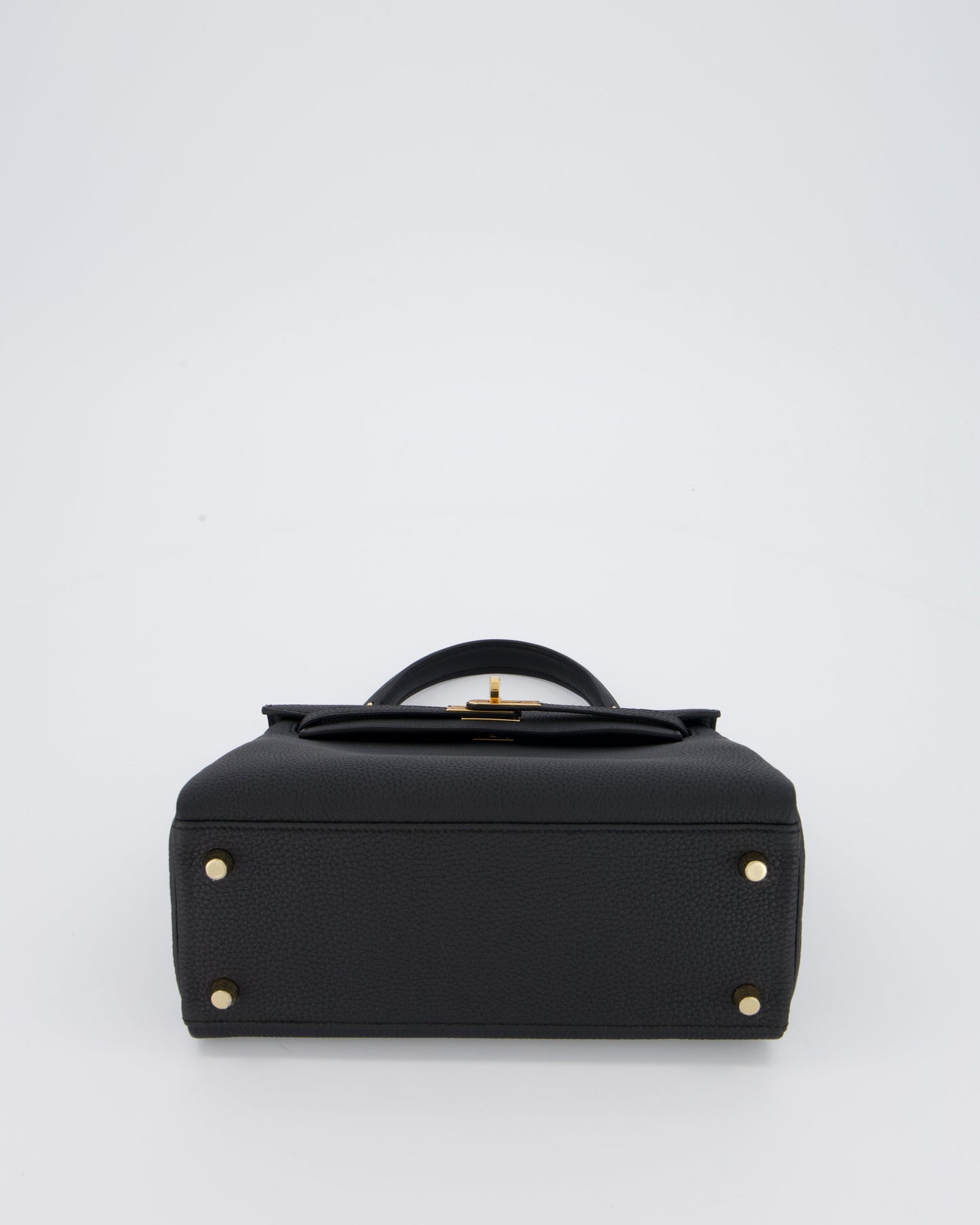 Hermes Kelly 25 Retourne Bag in Noir Togo Leather and Gold Hardware