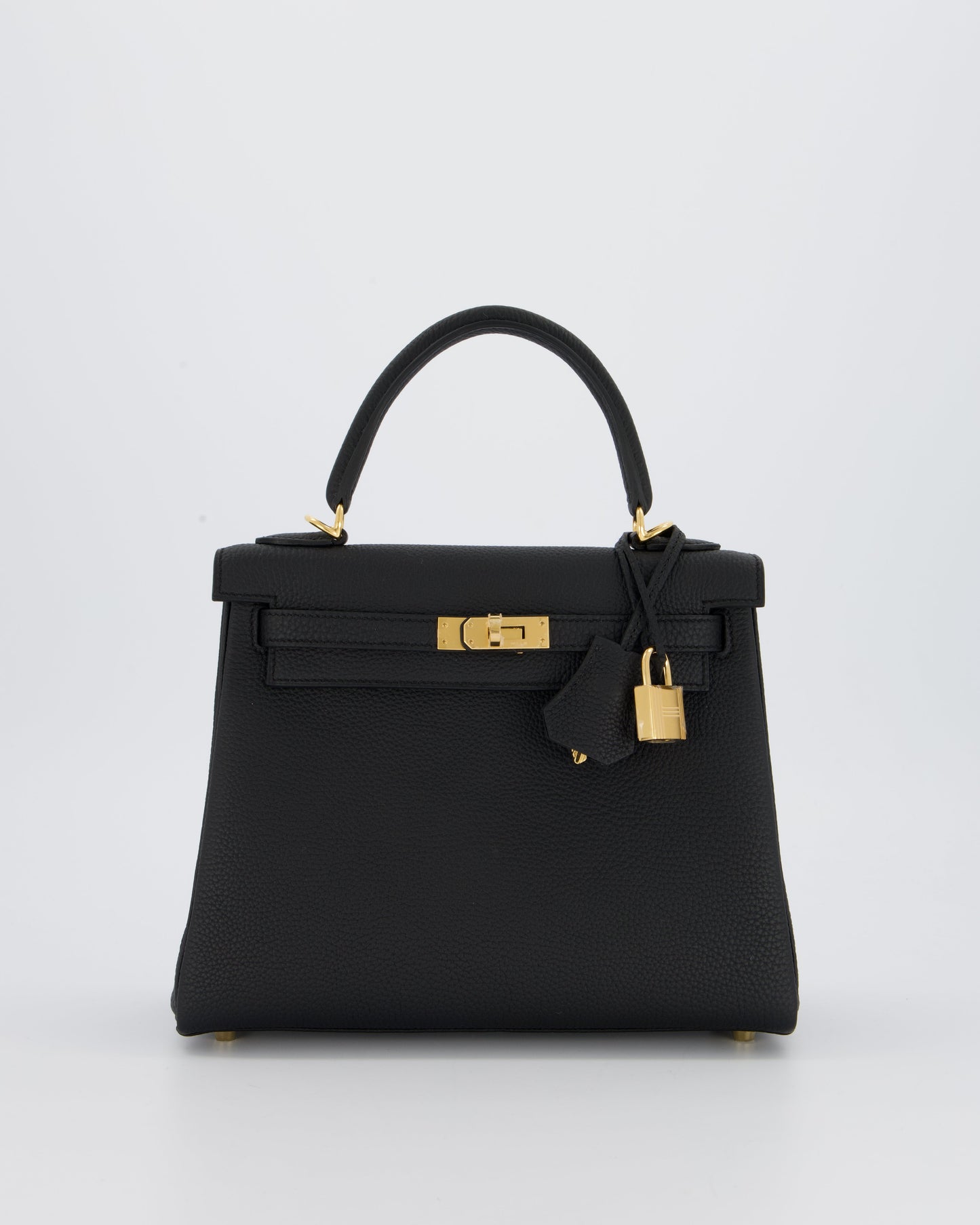 Hermes Kelly 25 Retourne Bag in Noir Togo Leather and Gold Hardware