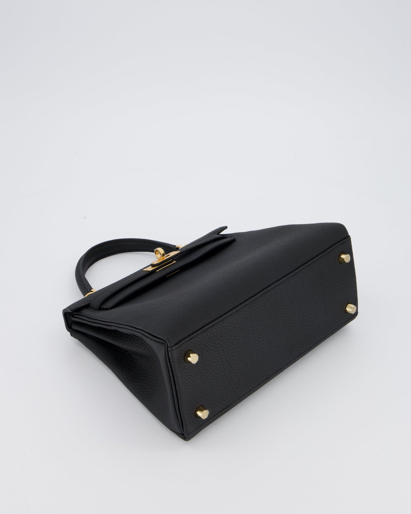 Hermes Kelly 25 Retourne Bag in Noir Togo Leather and Gold Hardware