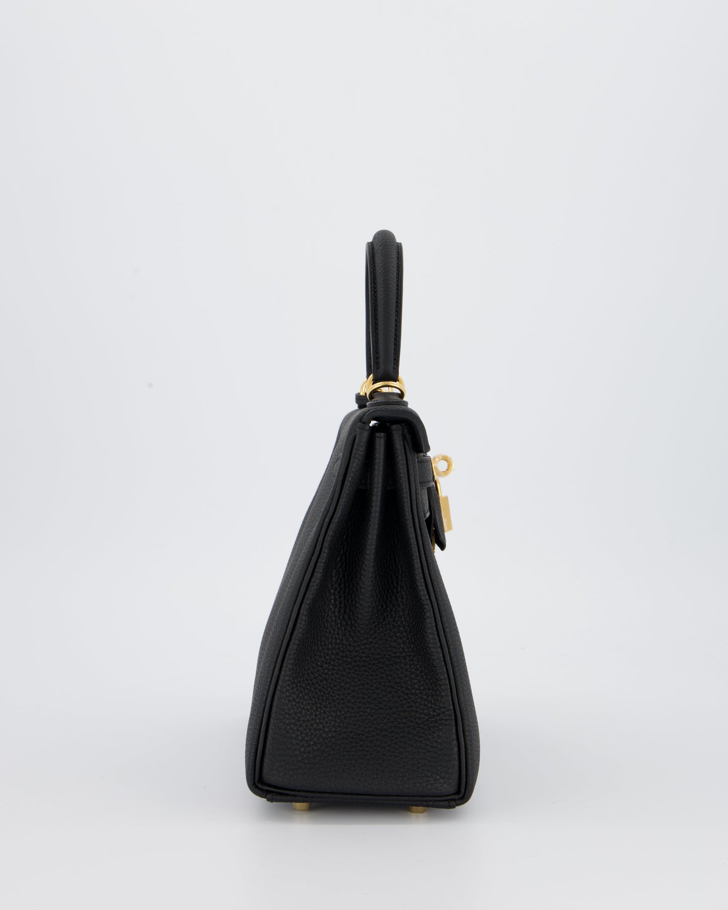 Hermes Kelly 25 Retourne Bag in Noir Togo Leather with Gold Hardware