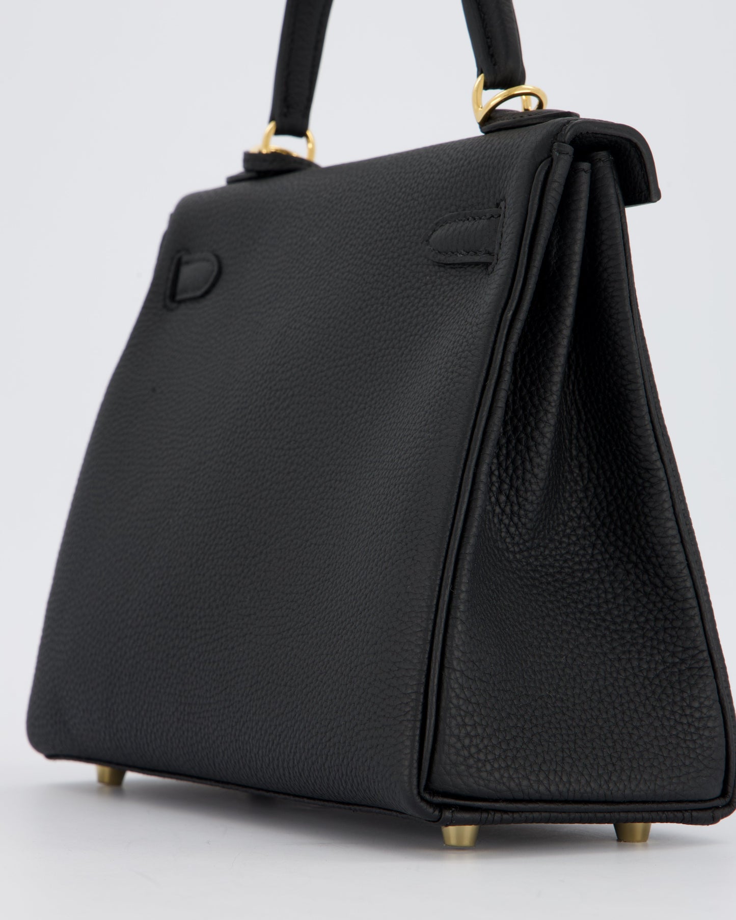 Hermes Kelly 25 Retourne Bag in Noir Togo Leather and Gold Hardware
