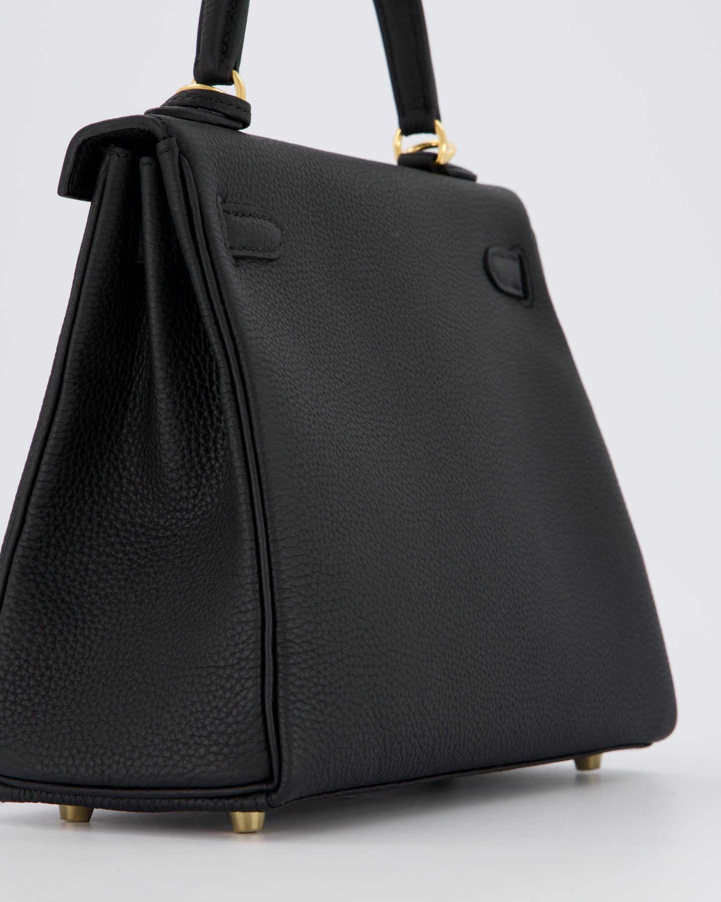 Hermes Kelly 25 Retourne Bag in Noir Togo Leather and Gold Hardware