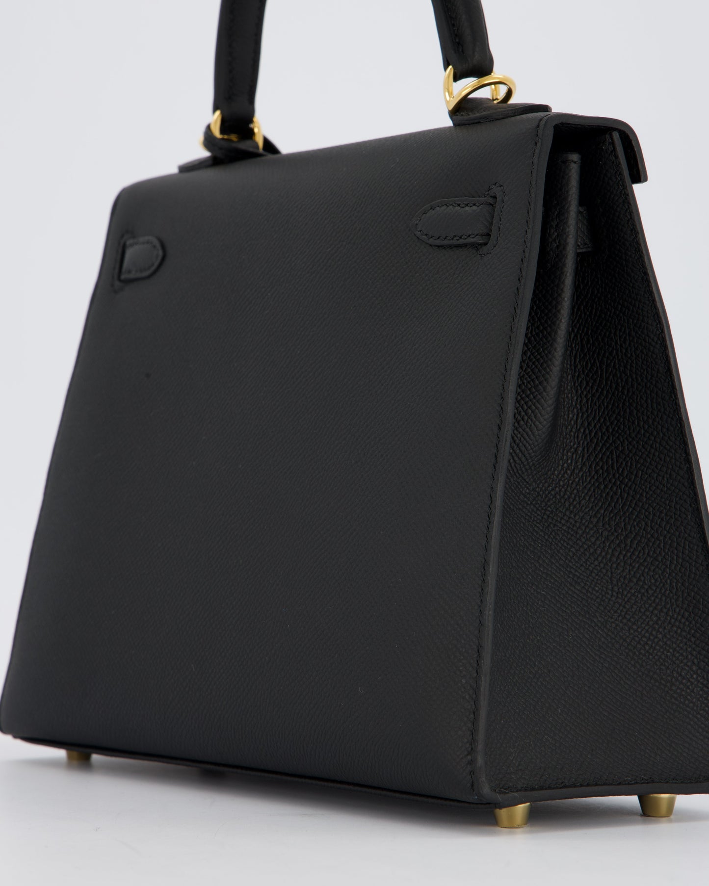 *HOT* Hermes Kelly 25 Sellier Bag in Noir Epsom Leather with Gold Hardware