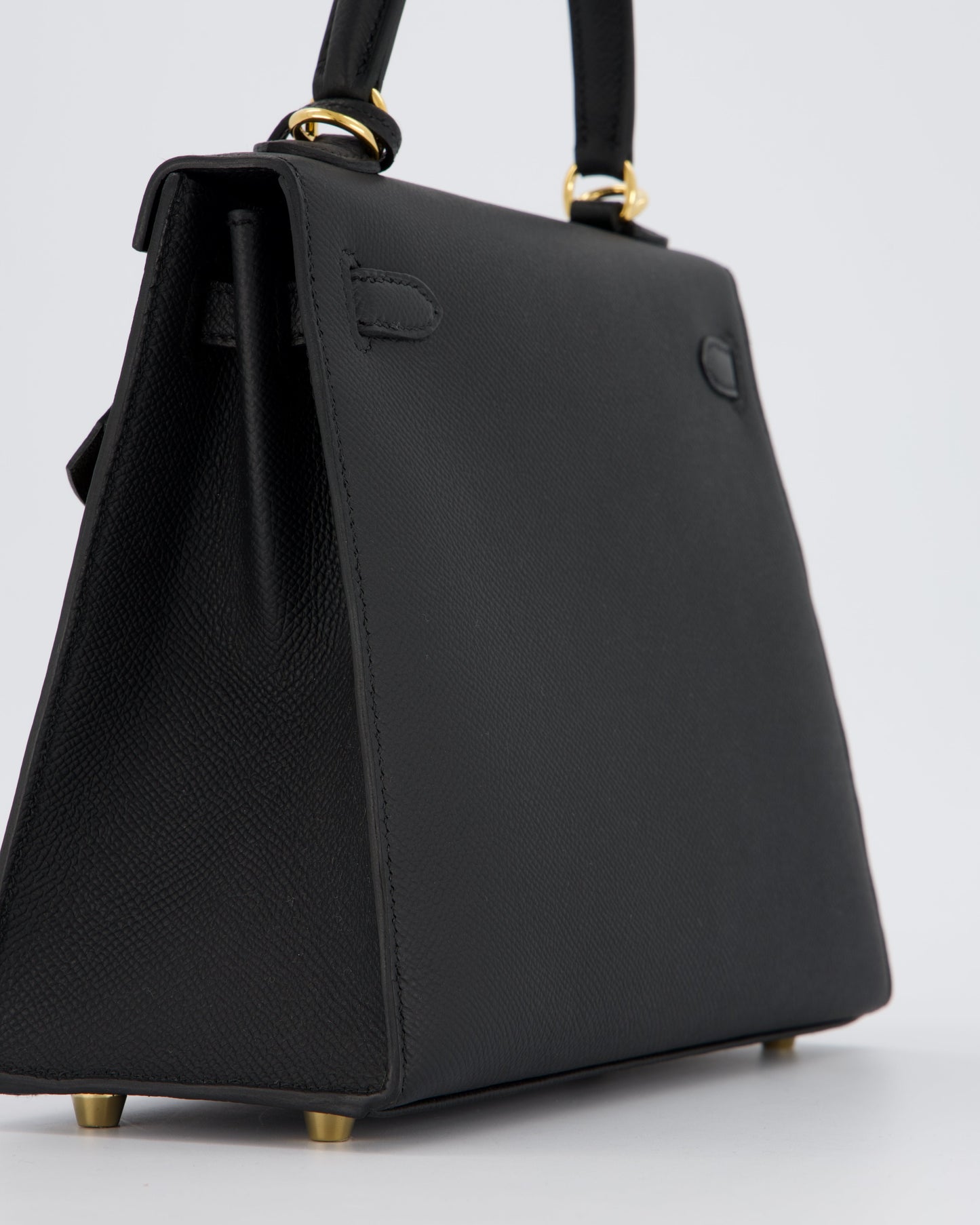 *HOT* Hermes Kelly 25 Sellier Bag in Noir Epsom Leather with Gold Hardware