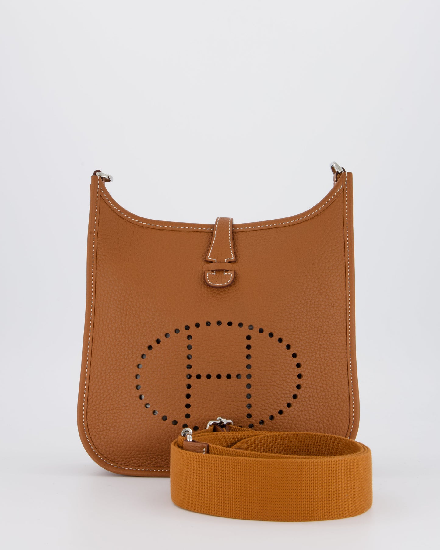 *RARE* Hermes Evelyne III 23 Bag in Gold Taurillon Clemence Leather with Palladium Hardware