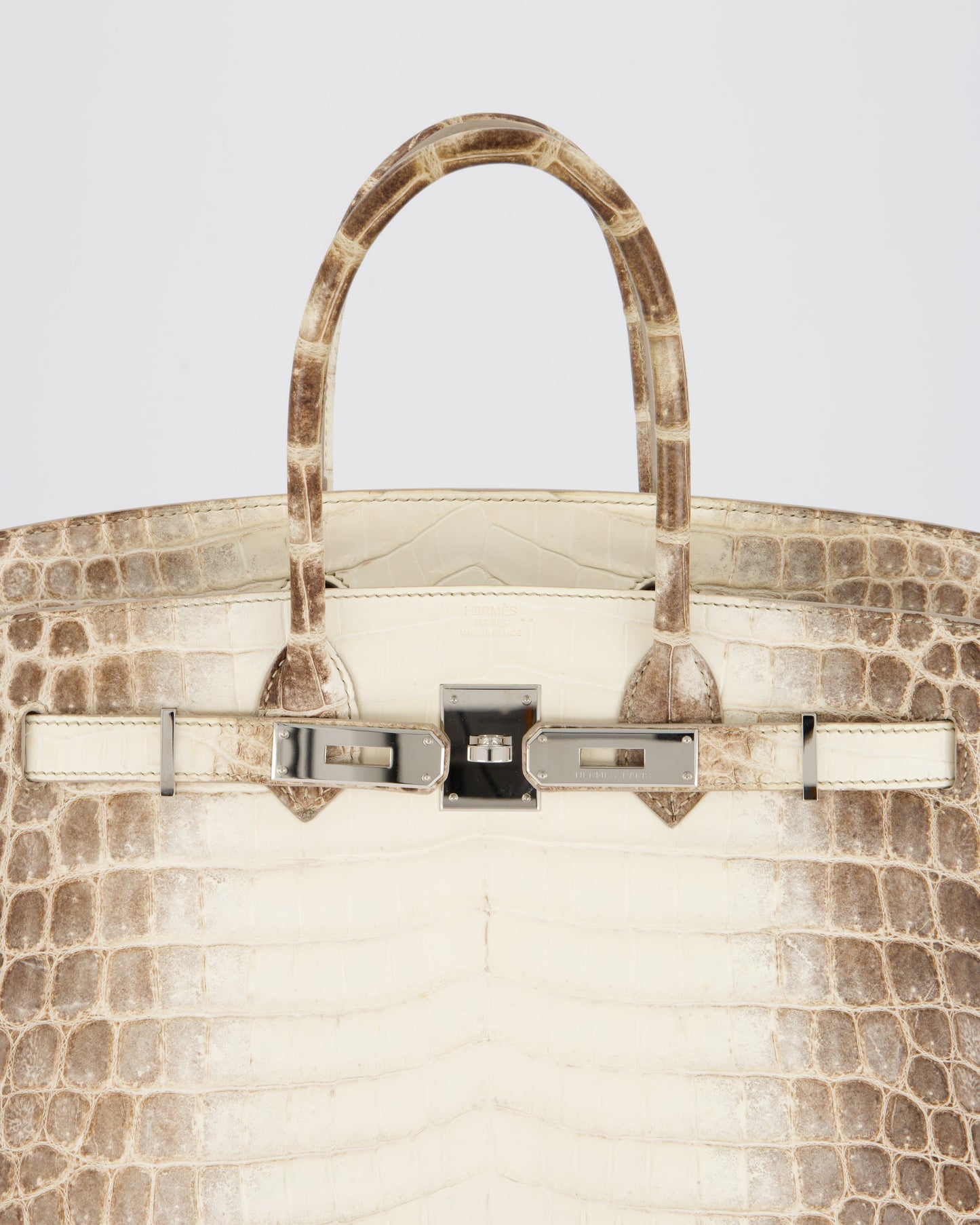 *SUPER RARE* Hermes Birkin 30 Retourne Bag in Himalaya Crocodile Niloticus Leather with Palladium Hardware