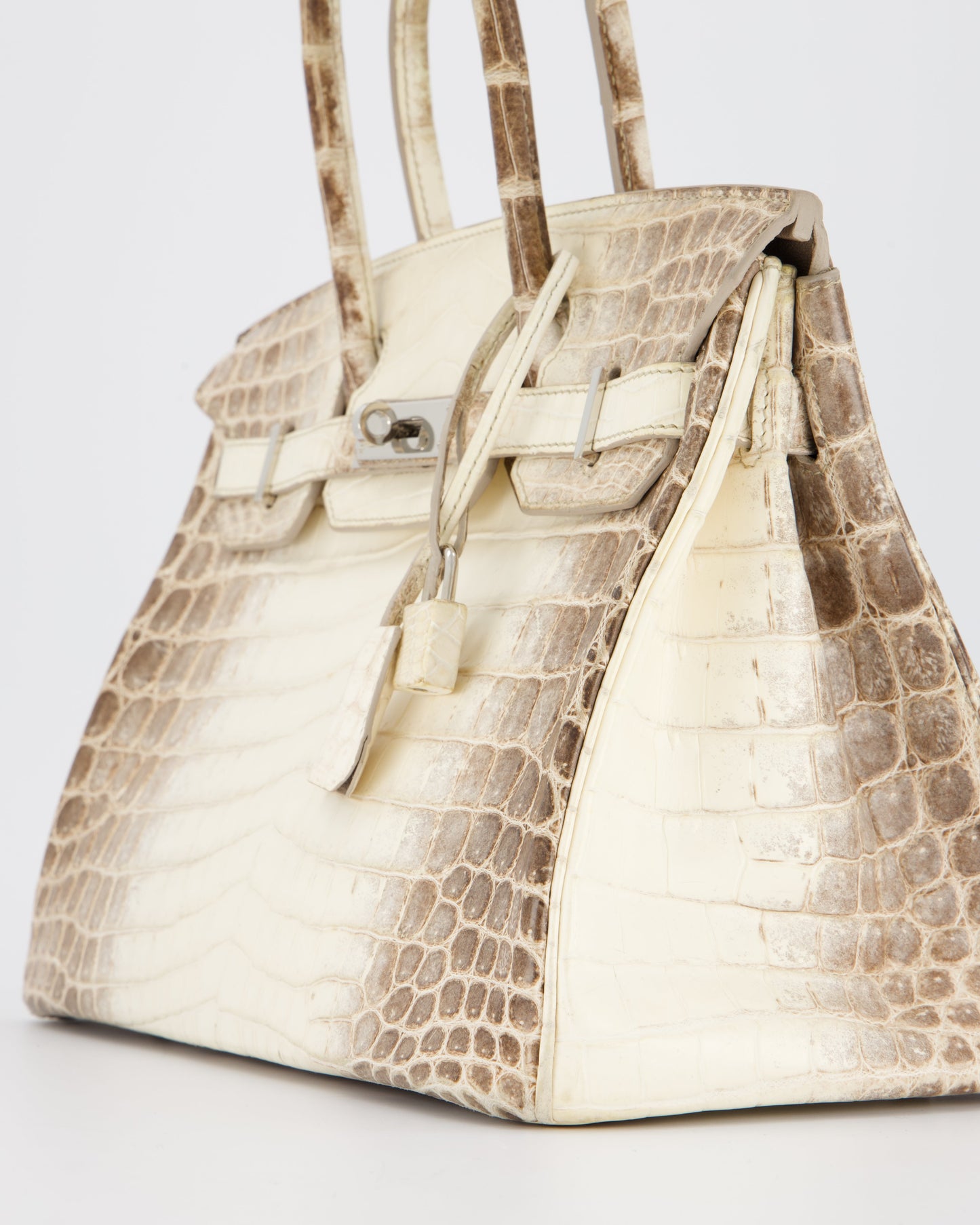 *SUPER RARE* Hermes Birkin 30 Retourne Bag in Himalaya Crocodile Niloticus Leather with Palladium Hardware