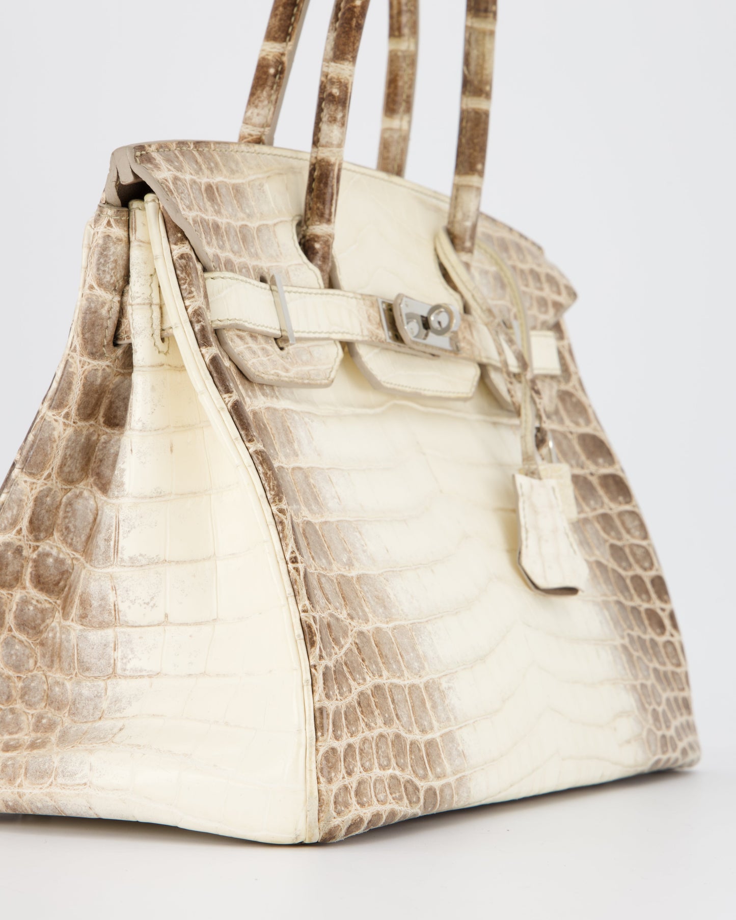 *SUPER RARE* Hermes Birkin 30 Retourne Bag in Himalaya Crocodile Niloticus Leather with Palladium Hardware