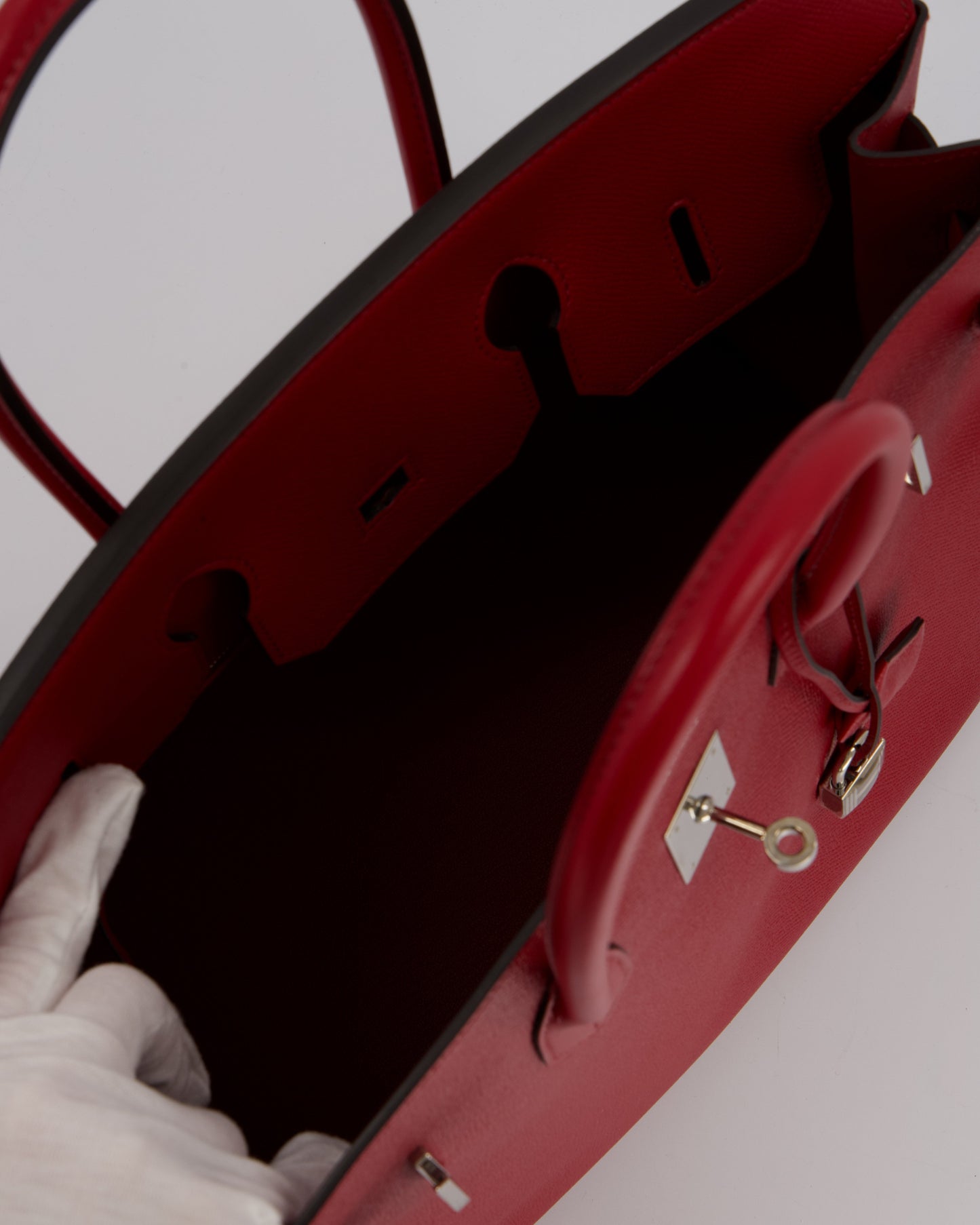 Hermes Birkin 35 Bag in Rouge Grenat Epsom Leather with Palladium Hardware