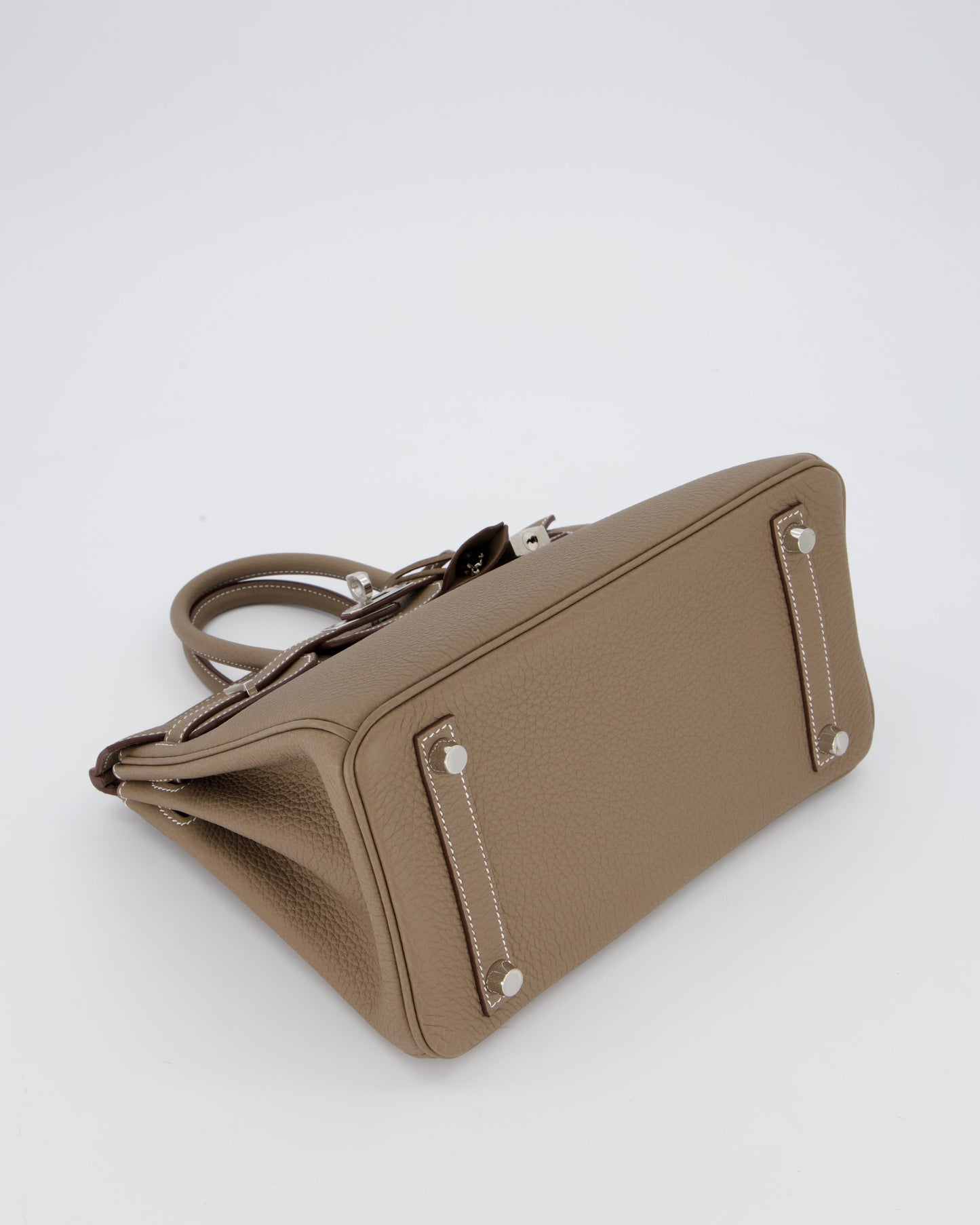 Hermes Birkin 25 Retourne Bag in Etoupe Togo Leather with Palladium Hardware
