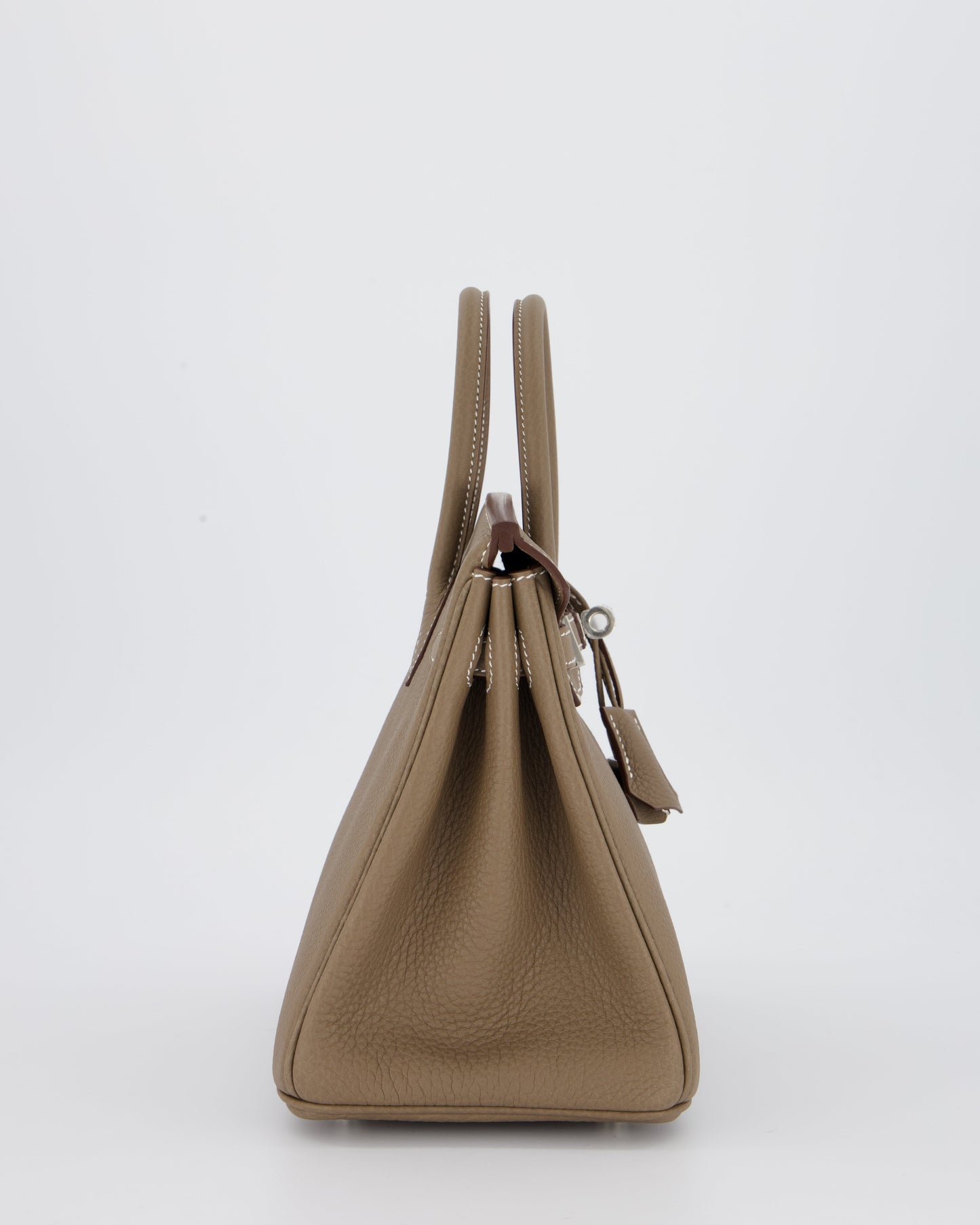 Hermes Birkin 25 Retourne Bag in Etoupe Togo Leather with Palladium Hardware