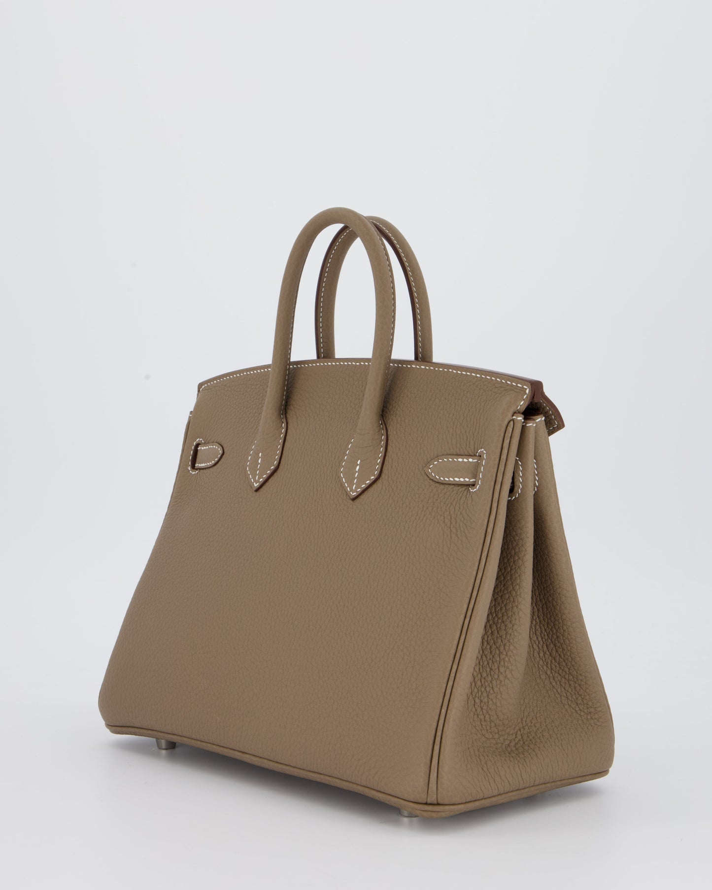 Hermes Birkin 25 Retourne Bag in Etoupe Togo Leather with Palladium Hardware
