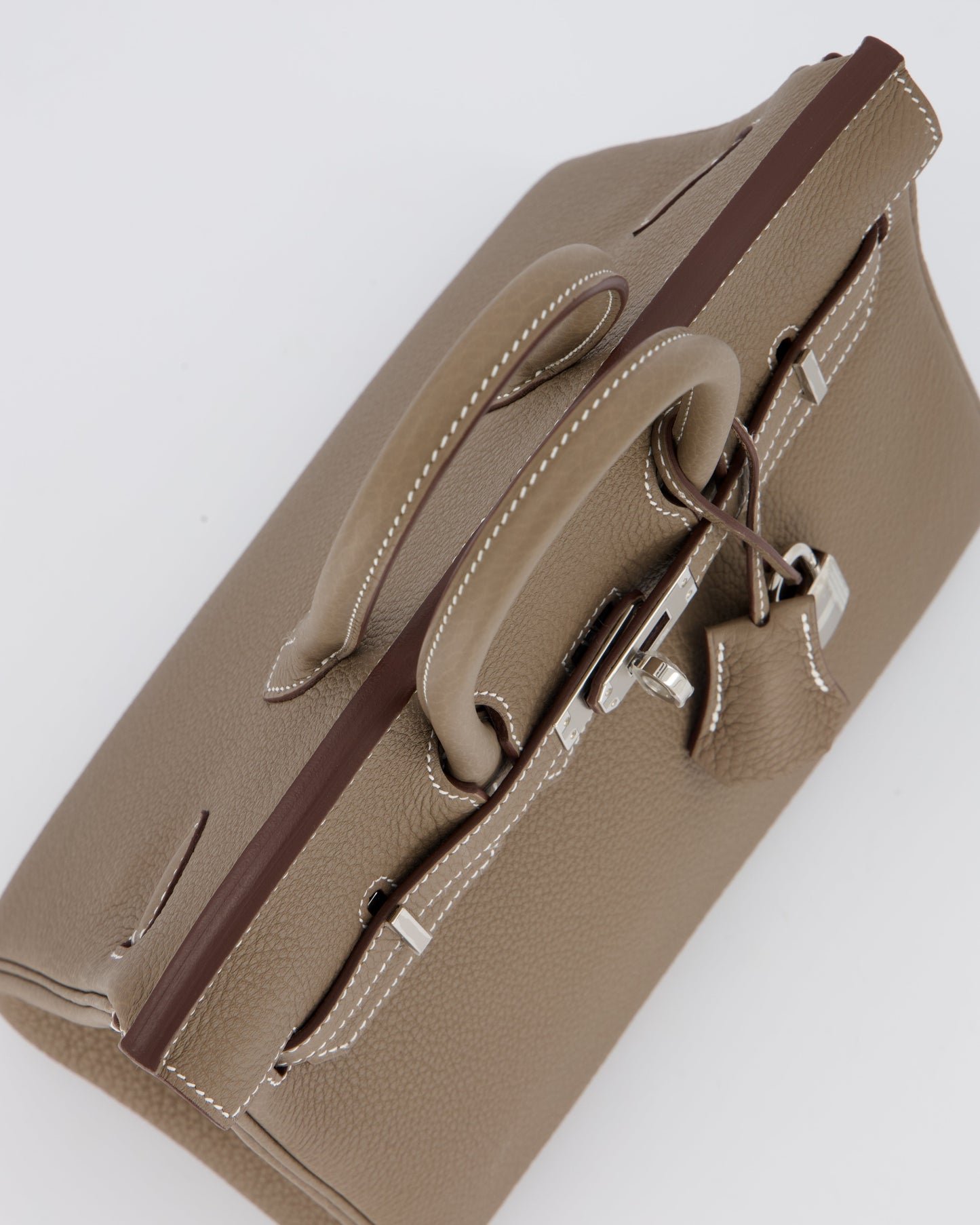 Hermes Birkin 25 Retourne Bag in Etoupe Togo Leather with Palladium Hardware