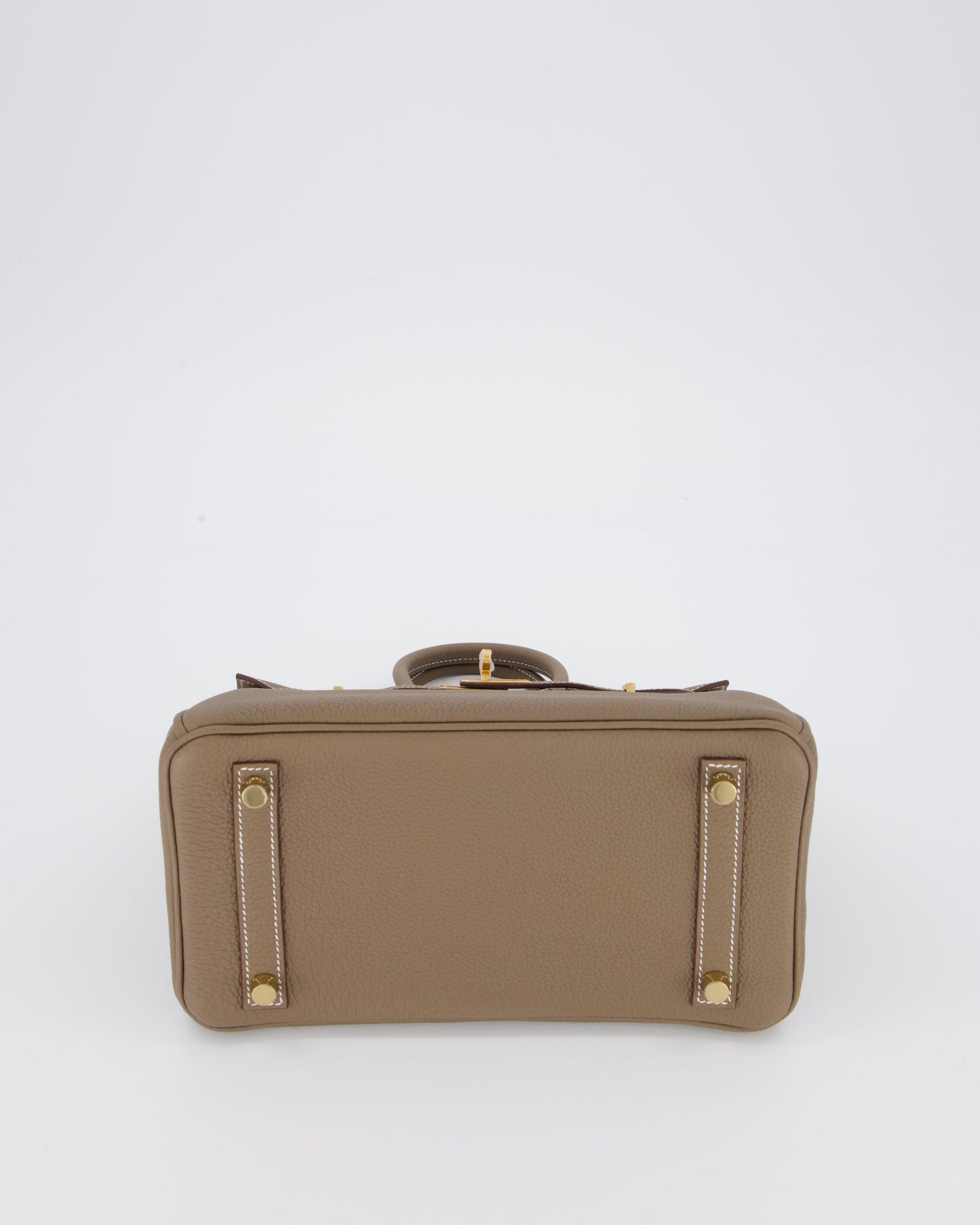 *RARE* Hermes Birkin 25 Retourne Bag in Etoupe Togo Leather with Gold Hardware